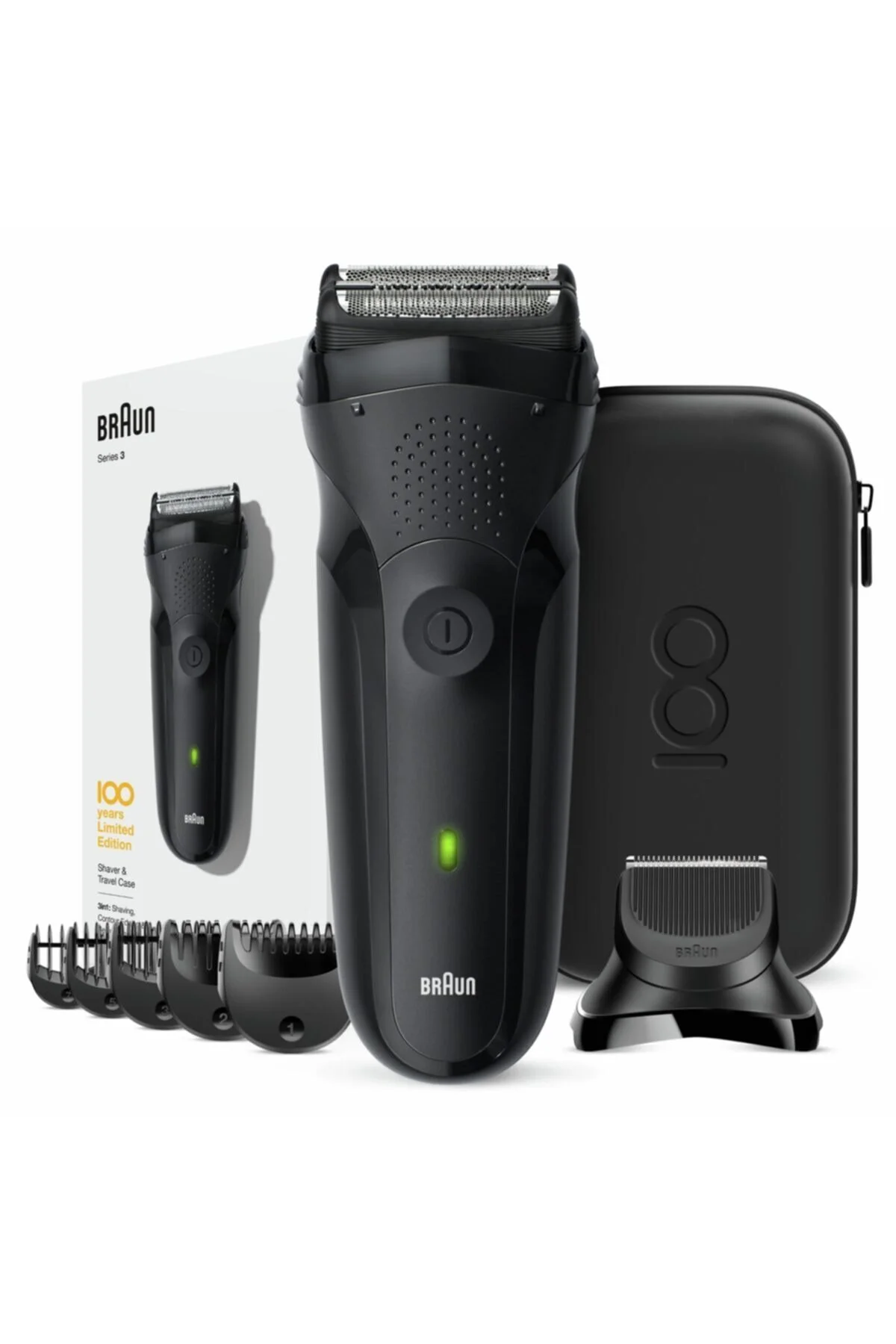 ماشین اصلاح 3 SERIES 300BT 100 مین سال ویژه بی سیم 6 دستگاه اضافی براون Braun