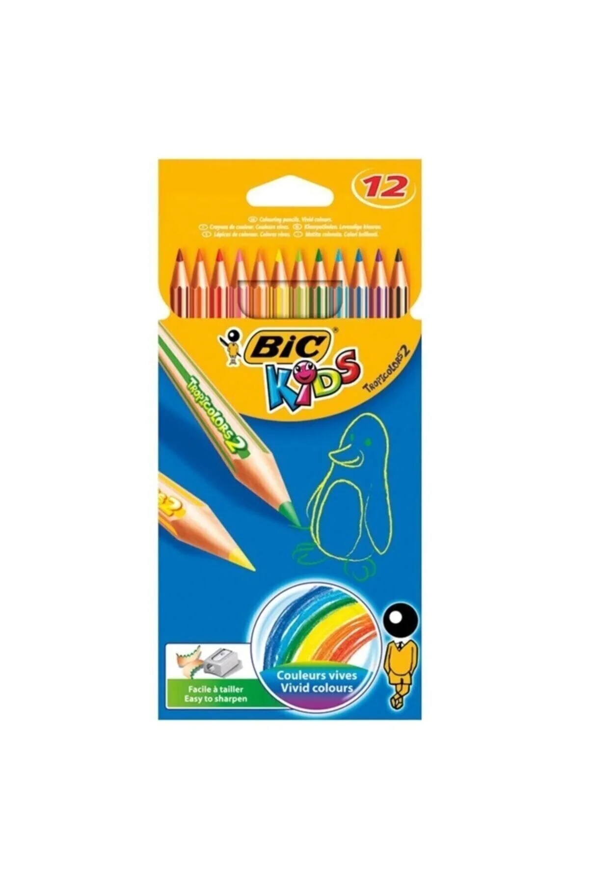 مداد رنگی چند رنگ PEN DRY KIDS 12 بیک Bic