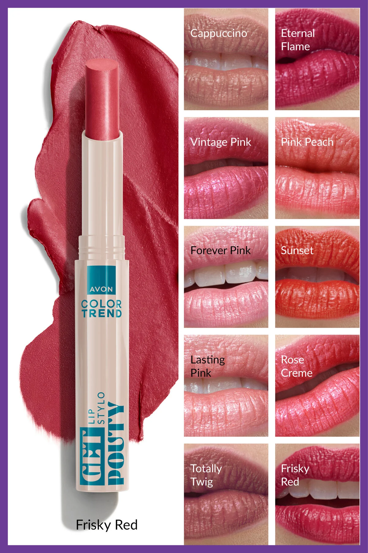 رژ لب استایلوی آوان رنگ قرمز شاداب با کیفیت بالا آون Avon