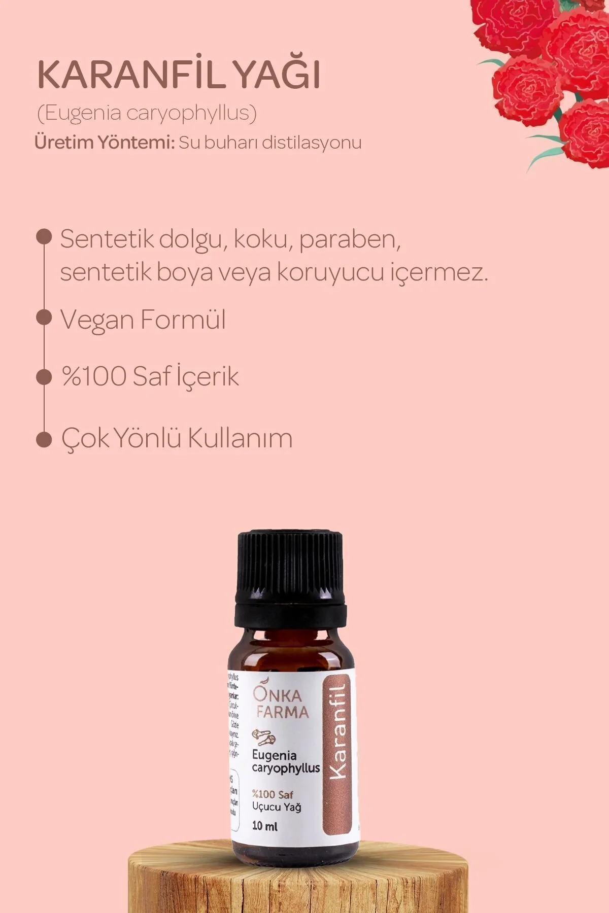 روغن مراقبتی خالص و طبیعی میخک 10 میلی لیتری OnkaFarma