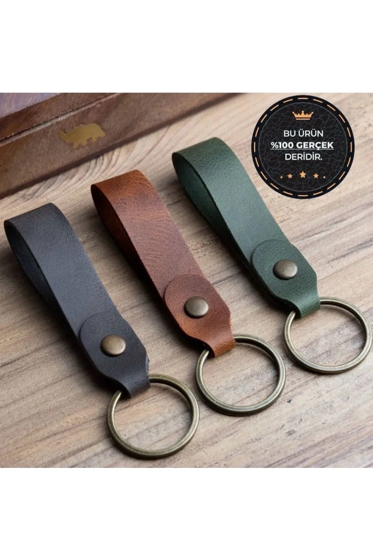 جلیقه کلید جاکلیدی چرمی برنزه تک تکه clawleather