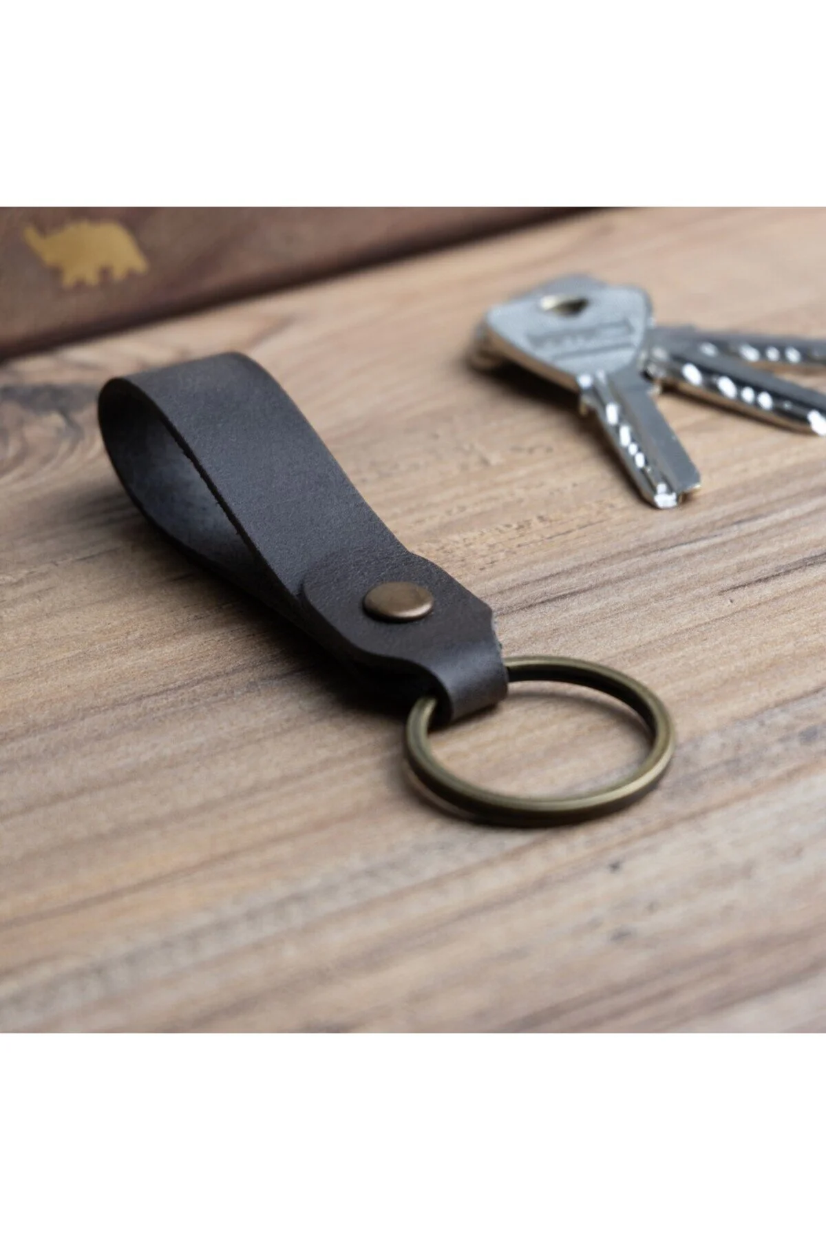 جلیقه کلید جاکلیدی چرمی برنزه تک تکه clawleather