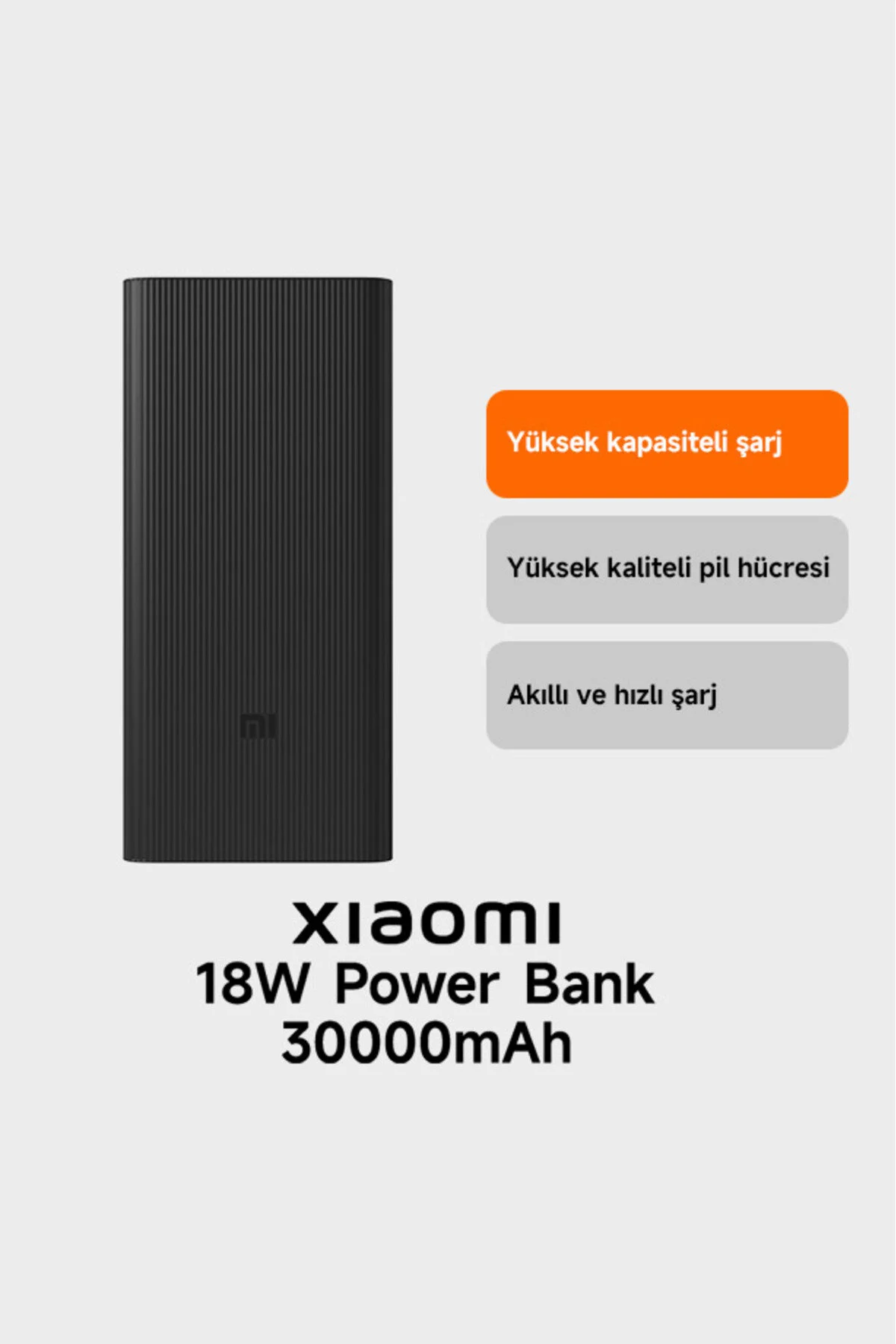 پاوربانک پاور بانک 2 USB و پورت C 30000MAH 18W BHR9126GL مشکی اورجینال Xiaomi