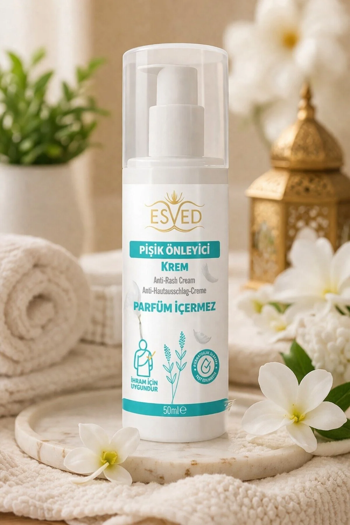 کرم بدن بدون عطر 50 میلی‌لیتری مناسب برای سفر و مناسک مذهبی ESVED