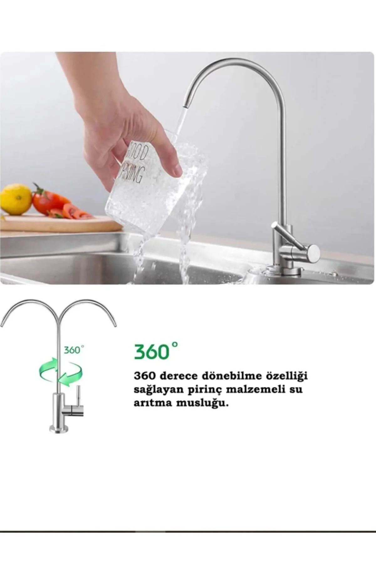 لوازم جانبی تصفیه کننده آب شیر SUS 304 STAINLESS STEEL LUXURY باز بسته SUS 304