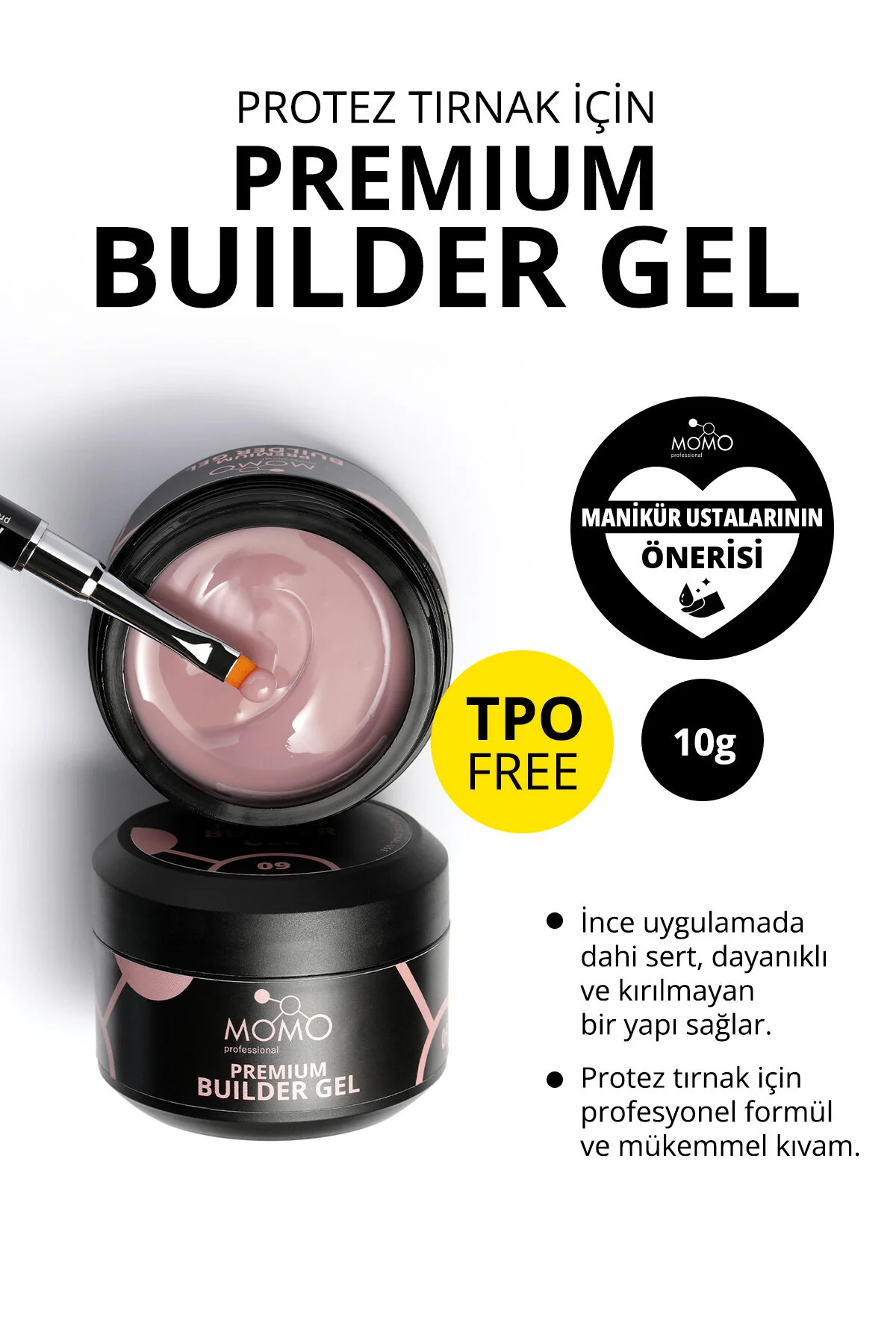 ژل سازنده حرفه‌ای ناخن ماندگار رنگ ویزون 10 گرم MOMO professional