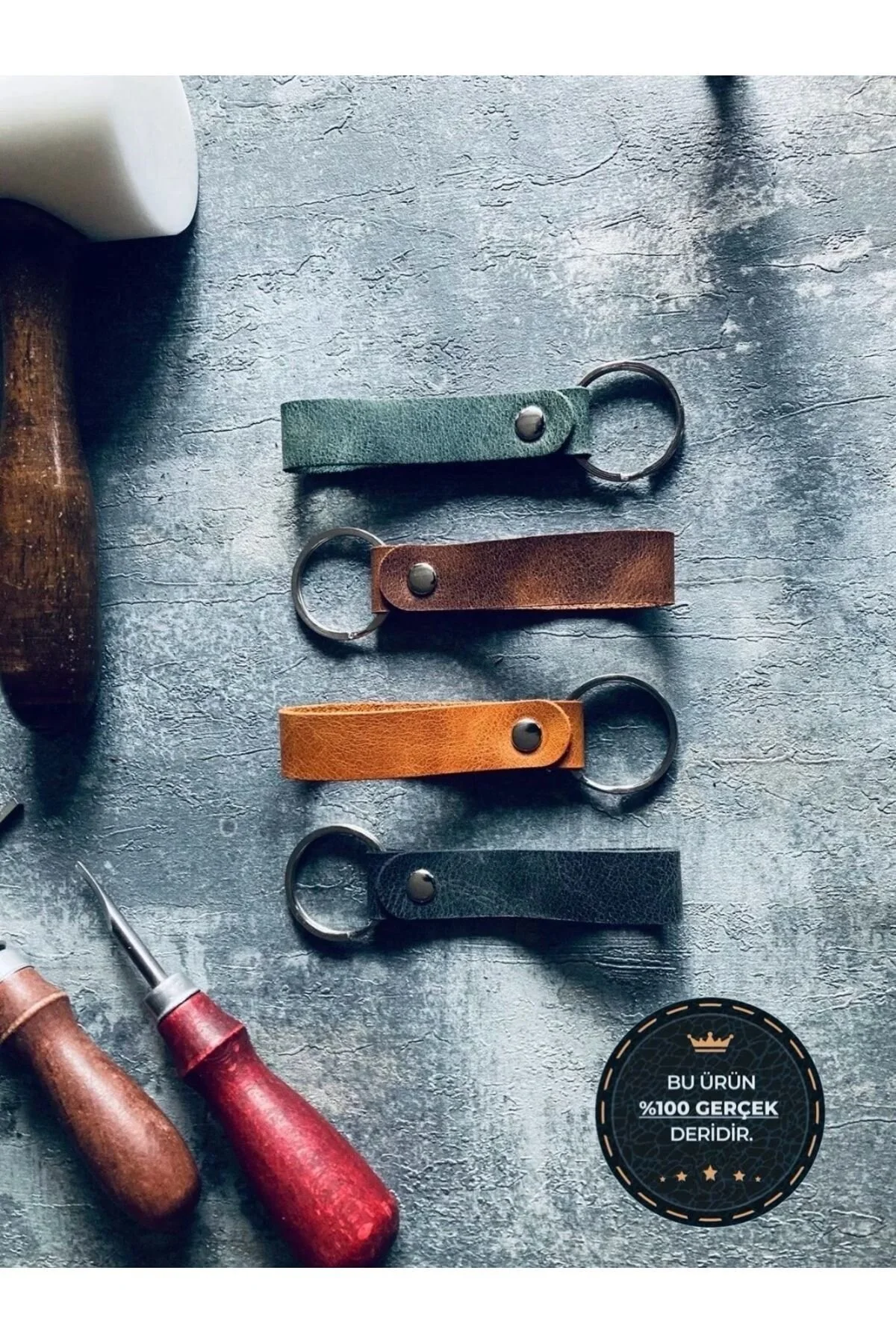 جلیقه کلید جاکلیدی چرمی برنزه تک تکه clawleather