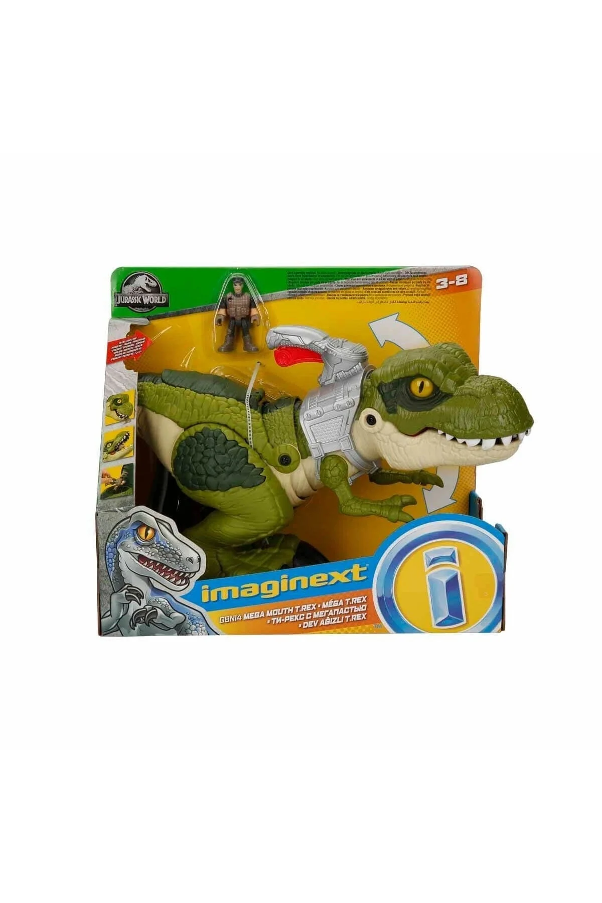 اسباب بازی های فیگور دیگر دهان غول پیکر دنیای ژوراسیک T REX GBN14 Imaginext