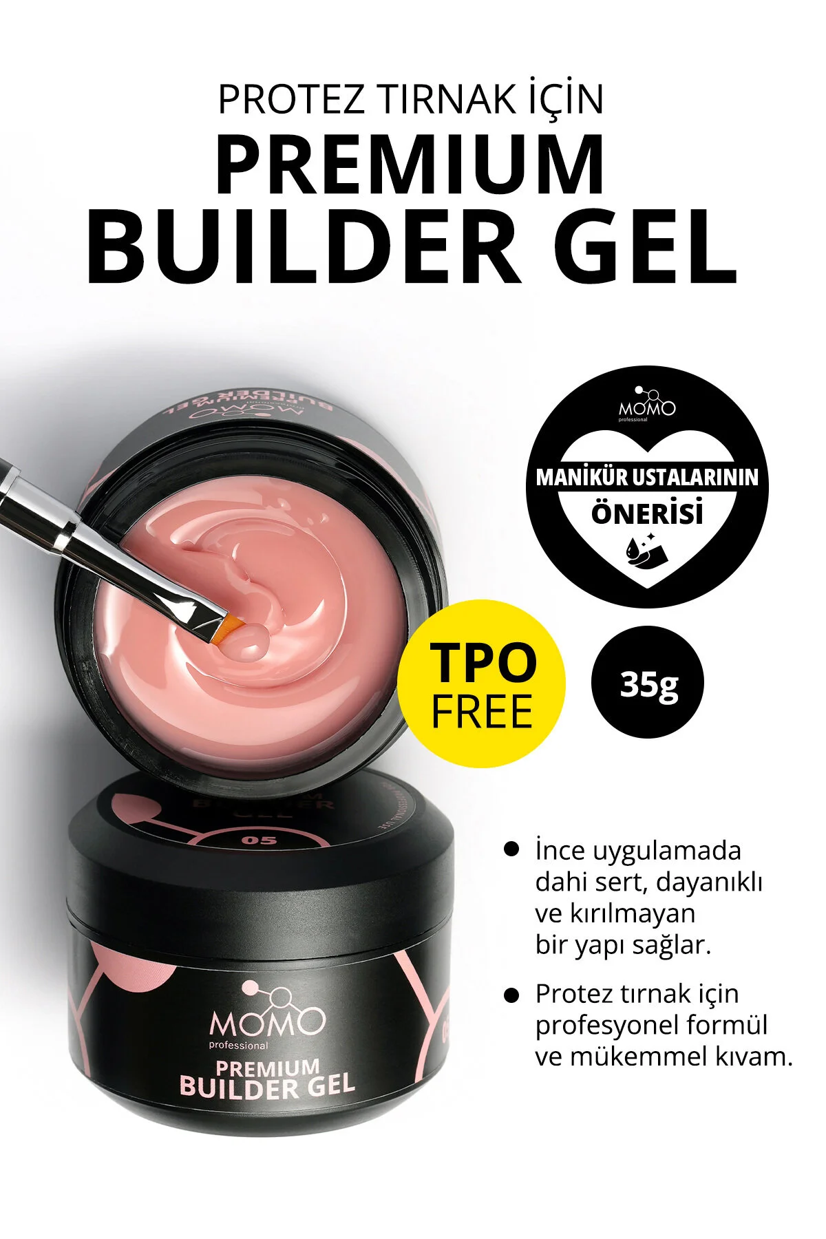 ژل سازنده حرفه‌ای ناخن ماندگار رنگ شفتالی 35 گرم MOMO professional