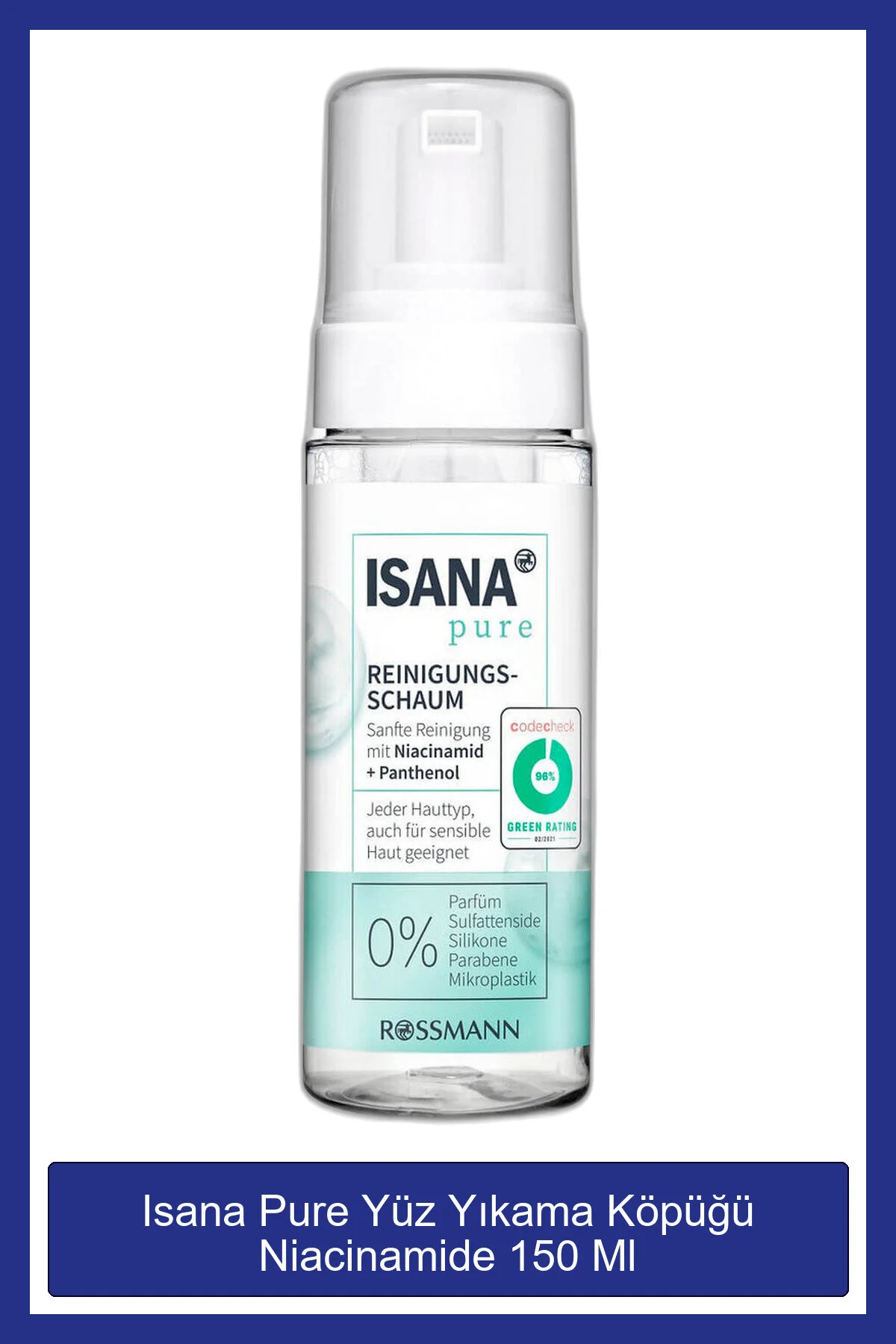پاک‌کننده صورت فوم Pure با نیاسینامید 150 میلی‌لیتر ISANA