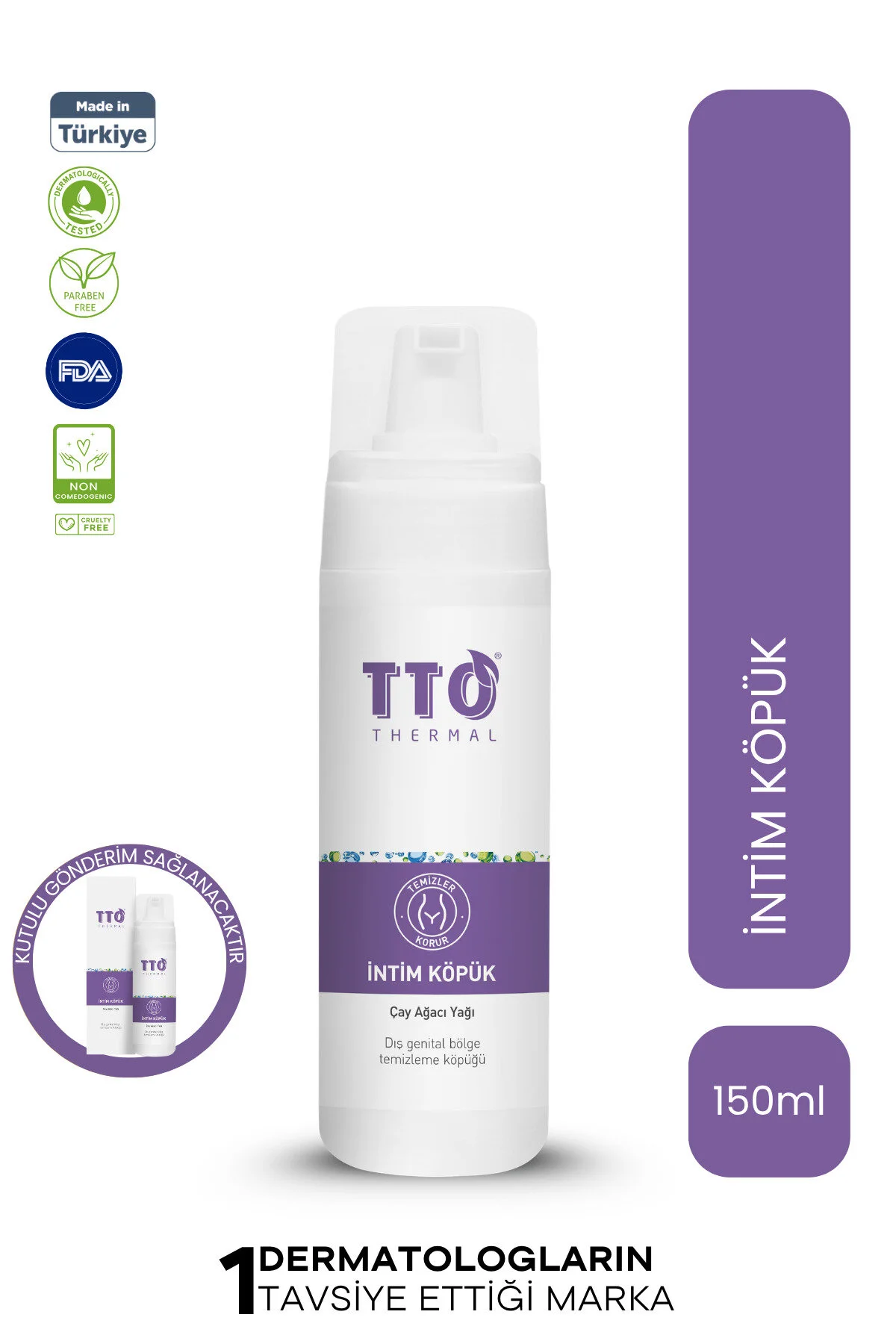 محصول مراقبت ناحیه تناسلی فوم تمیزکننده 150 میلی‌لیتر با عصاره چای درختی و pH متعادل TTO