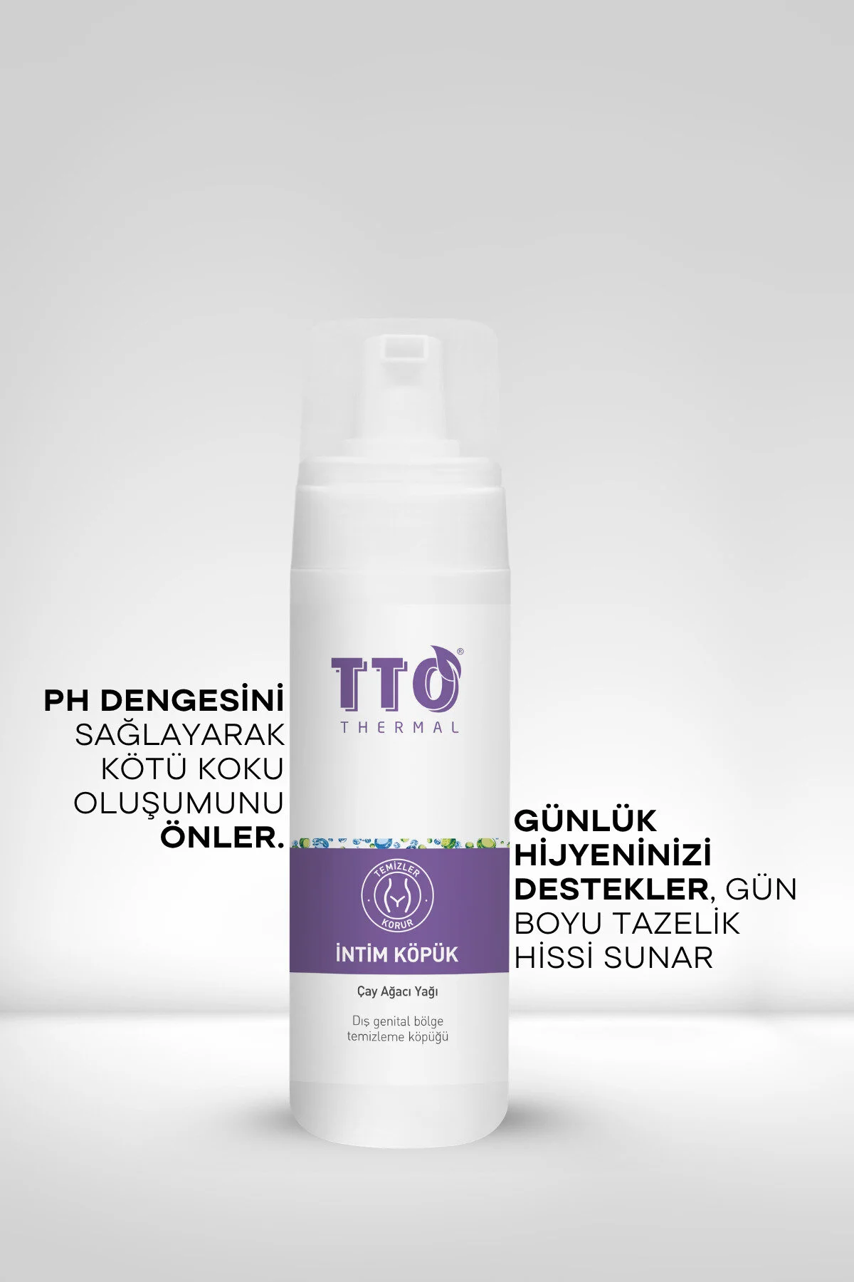محصول مراقبت ناحیه تناسلی فوم تمیزکننده 150 میلی‌لیتر با عصاره چای درختی و pH متعادل TTO