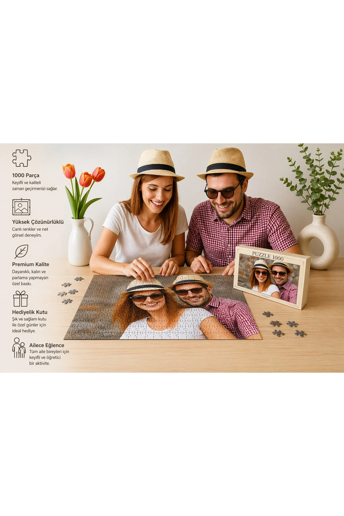 پازل 1000 تکه حرفه ای با عکس شخصی Bk Gift