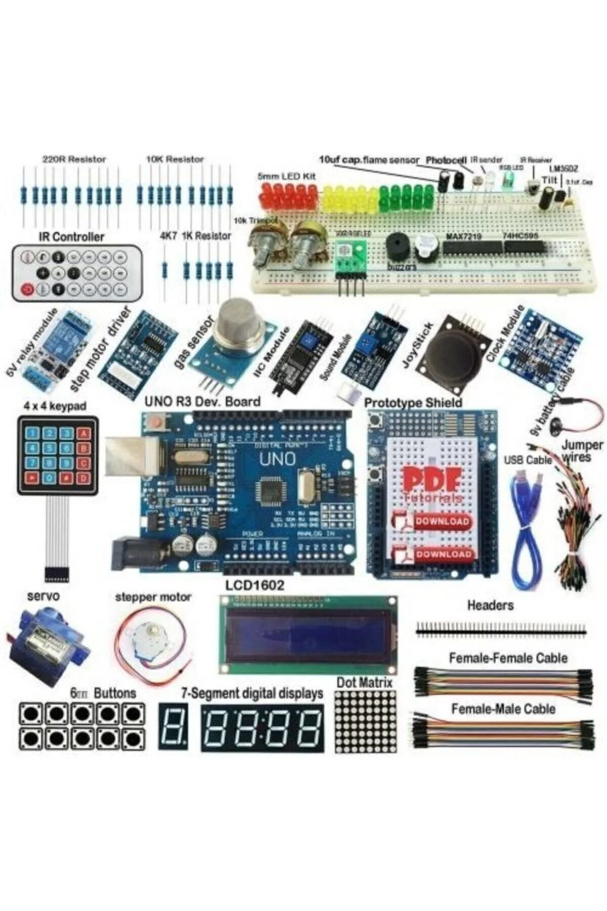 لوازم روباتیک UNO R3 ULTIMATE STARTER SET BOXED 190 PIECES 395 از ترکیه Arduino