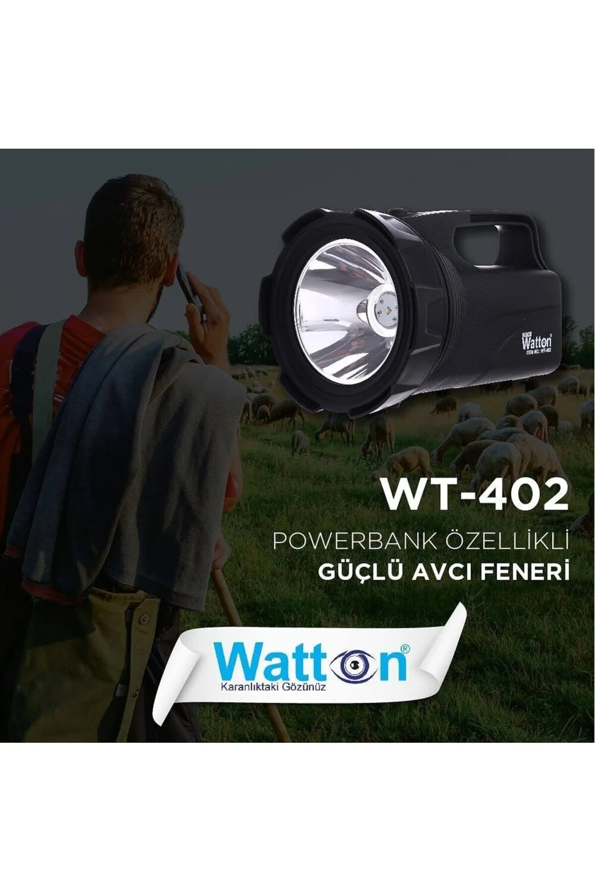 چراغ قوه WT 402 فانوس حرفه ای 30 W Watton