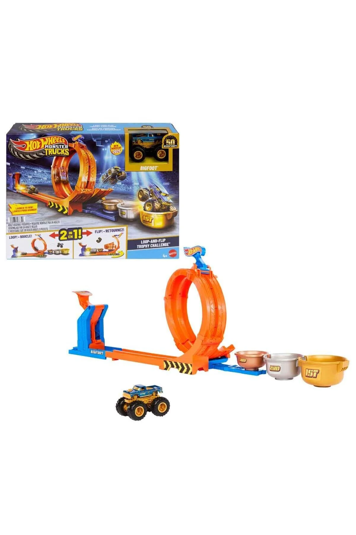 اسباب بازی های فیگور شخصیت MONSTER TRUCKS LOOP AND TUMBLE BIGFOOT PLAYGROUND JBX از ترکیه HOT WHEELS