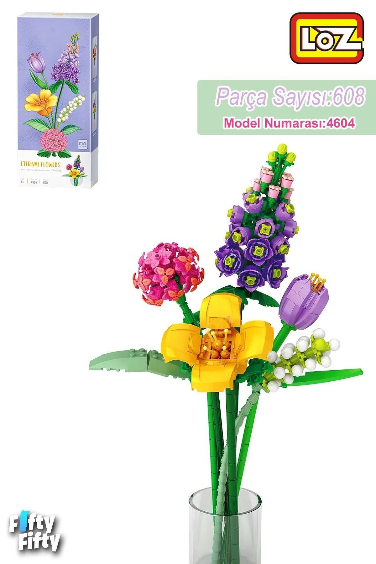 لگو و اسباب بازی های ساخت محور دسته گل تزیینی کلکسیونی لوز 608 تکه مدل ست ساختمان FFLZ 4604 از ترکیه Genel Markalar