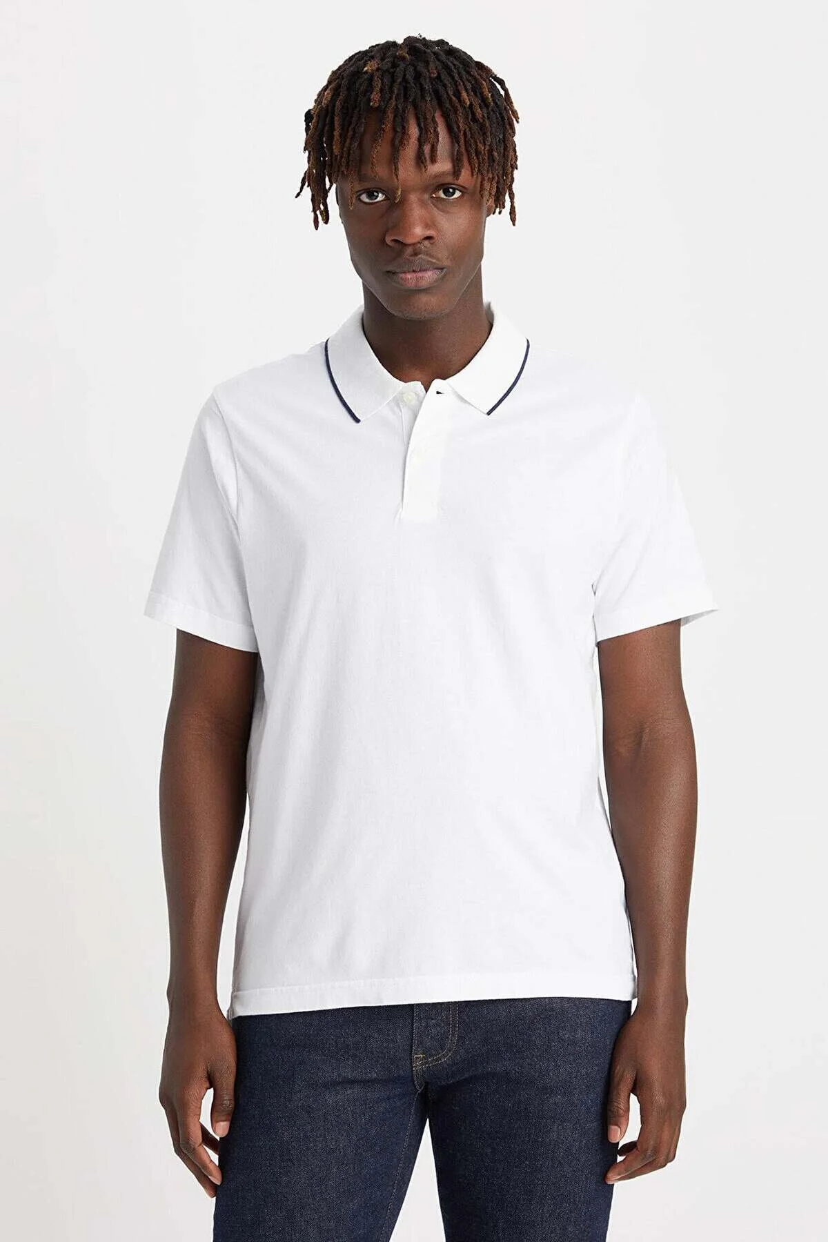 تی شرت یقه پولو سفید مردانه چوگان کامل داکرز اورجینال Dockers