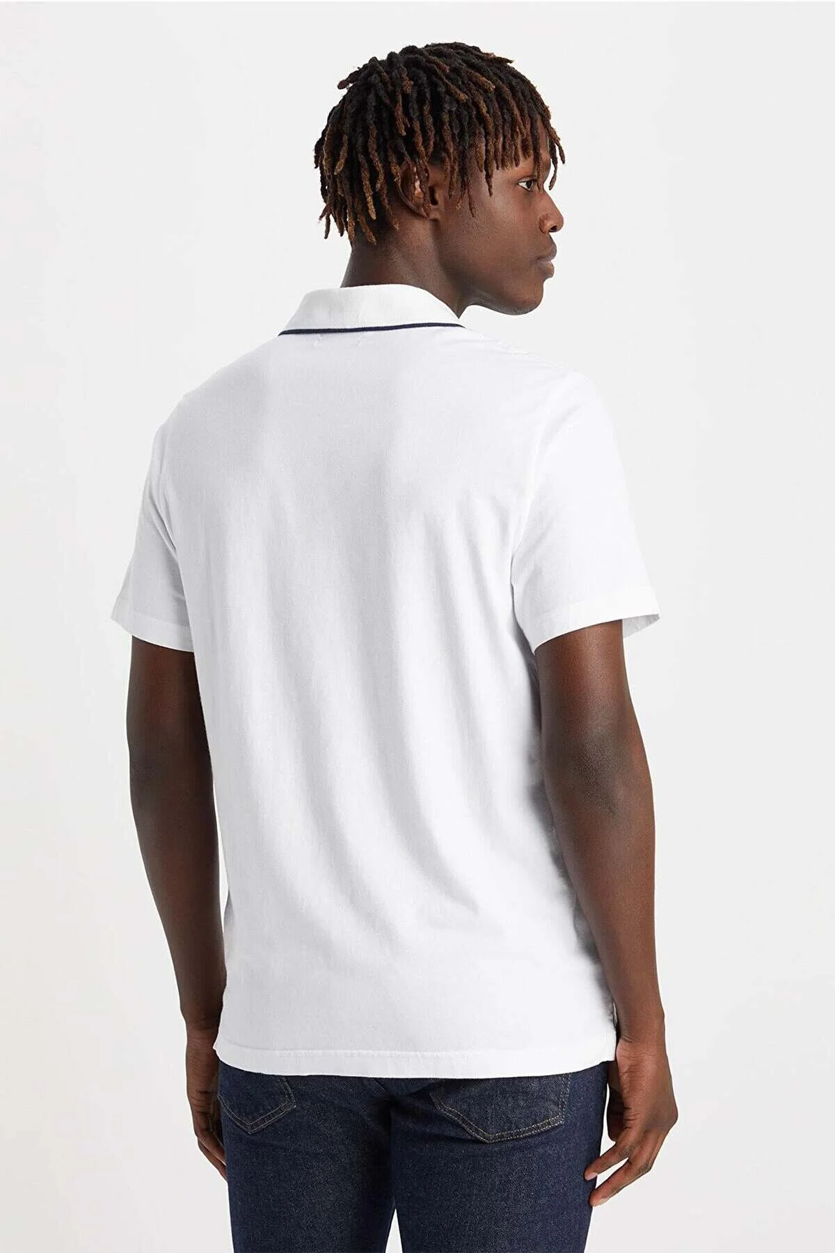 تی شرت یقه پولو سفید مردانه چوگان کامل داکرز اورجینال Dockers