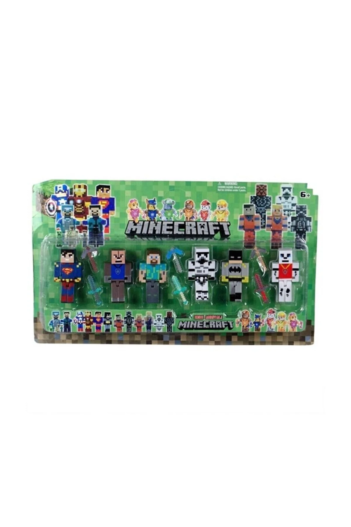اسباب بازی های فیگور شخصیت 6 با سوپرمن فیگورهای بتمن مجموعه ابرقهرمانی Minecraft