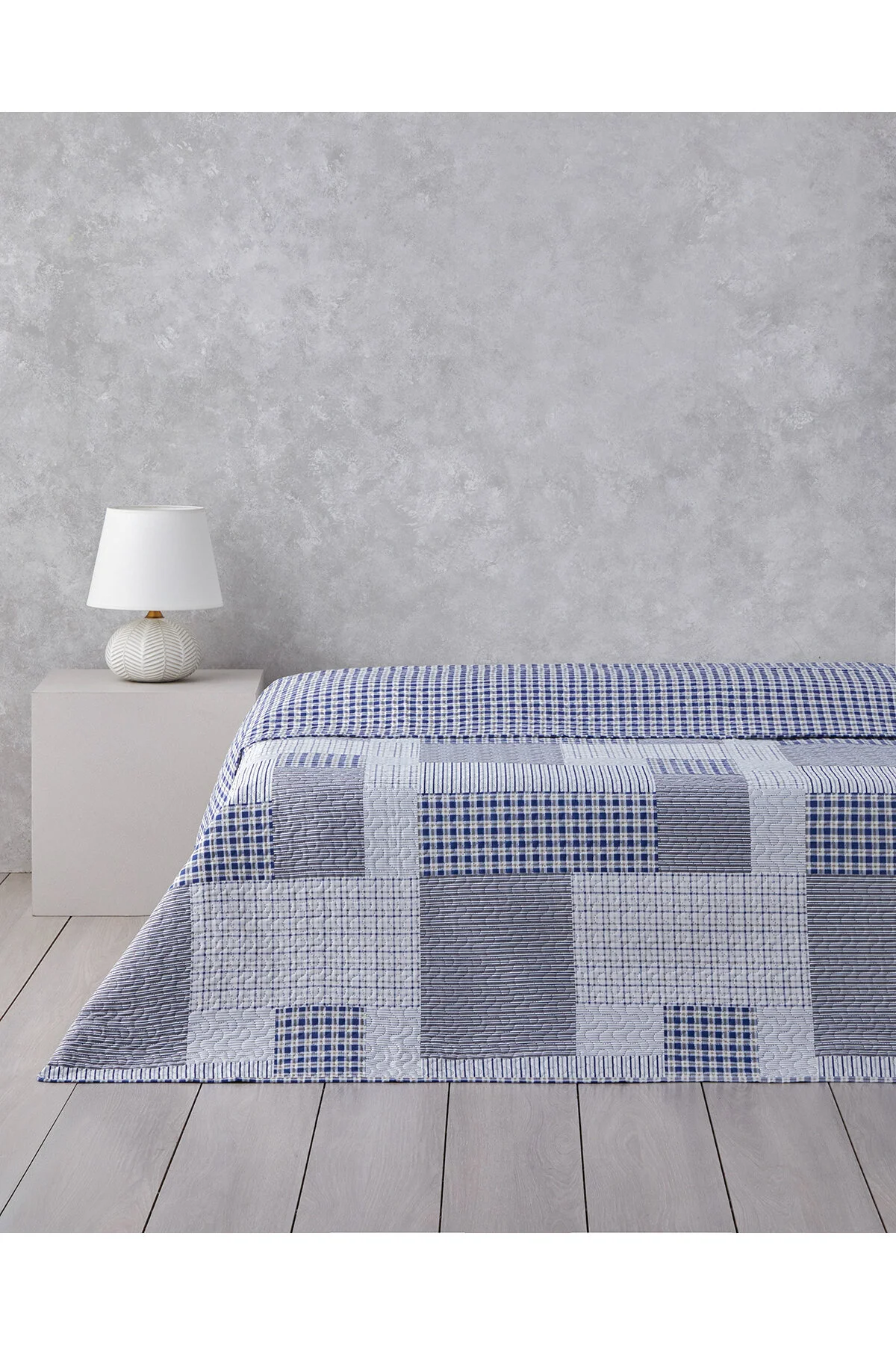 روتختی خیلی بزرگ PATCHWORK URBAN KING YOU COVER چند منظوره 240X220 سانتی متر نیروی دریایی آبی English Home