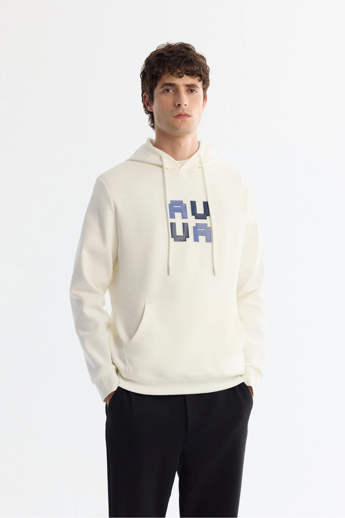 سویشرت مردانه پنبه طرح دار Elastan Sweatshirt A42Y1324 آوا Avva