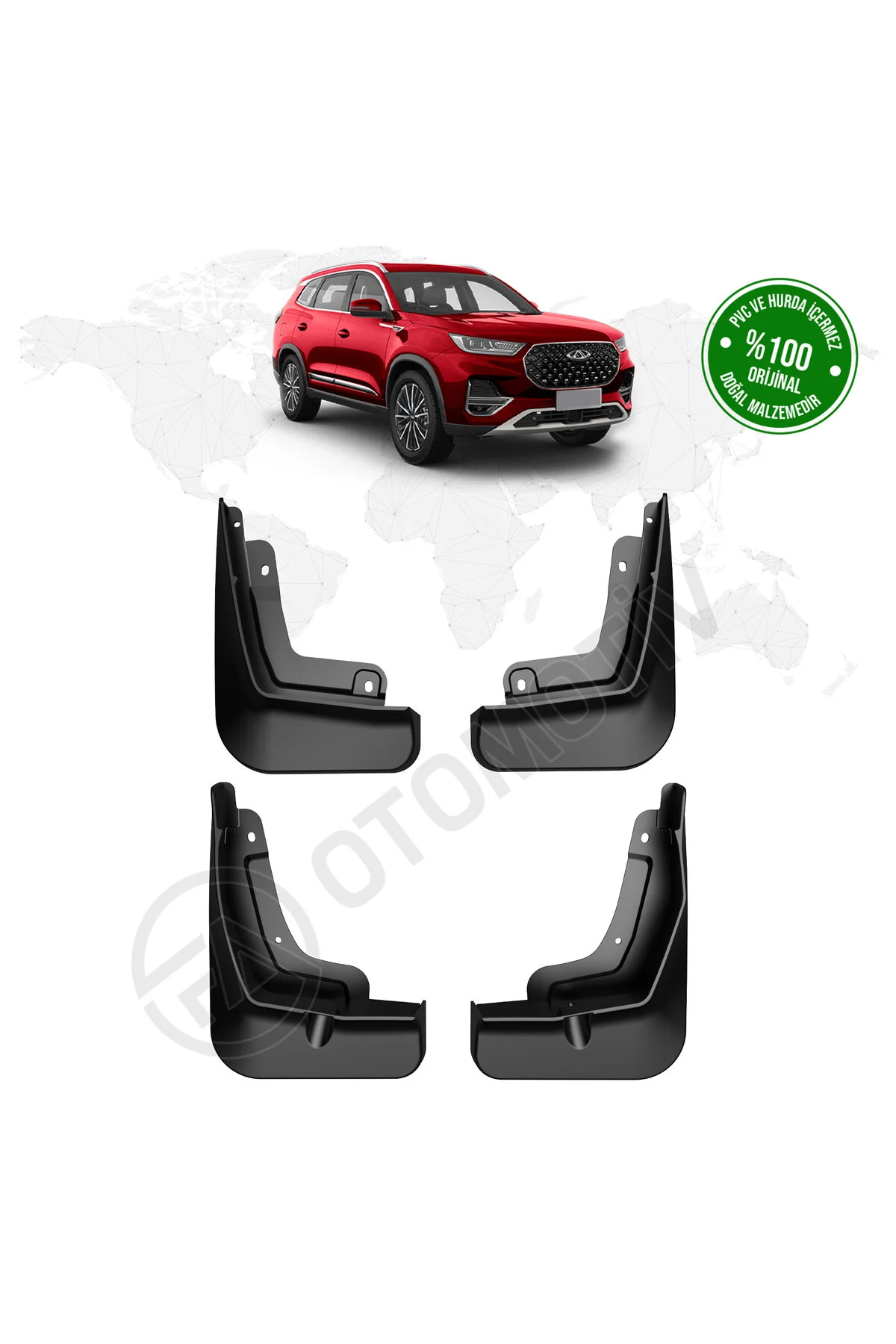 گل پخش کن خودرو CHERY TIGGO 8 PRO MAX اورجینال MUD FLAPS سازگار با مدل 2022 و جدیدتر FA OTOMOTİV