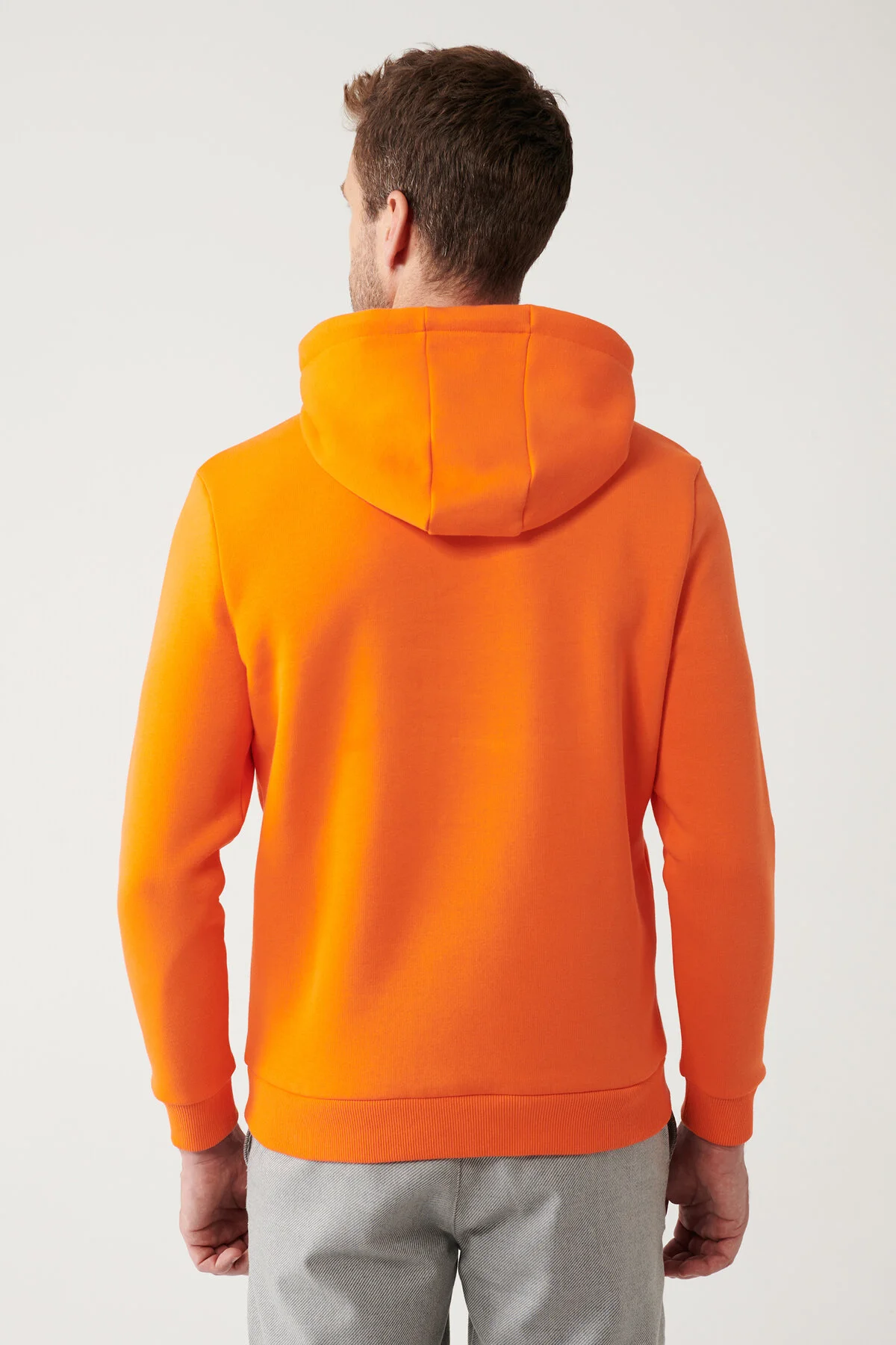 سویشرت نارنجی مردانه لباس 3 Ip Kangaroo Pocketshirt A32Y1193 آوا Avva