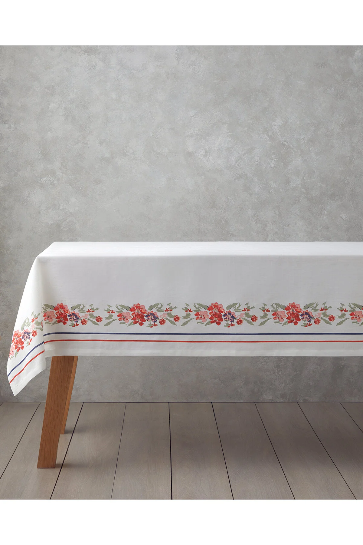 رومیزی سفره پلی استر اوپالین 150X200 سانتی متر سفید قرمز انگلیش هوم English Home