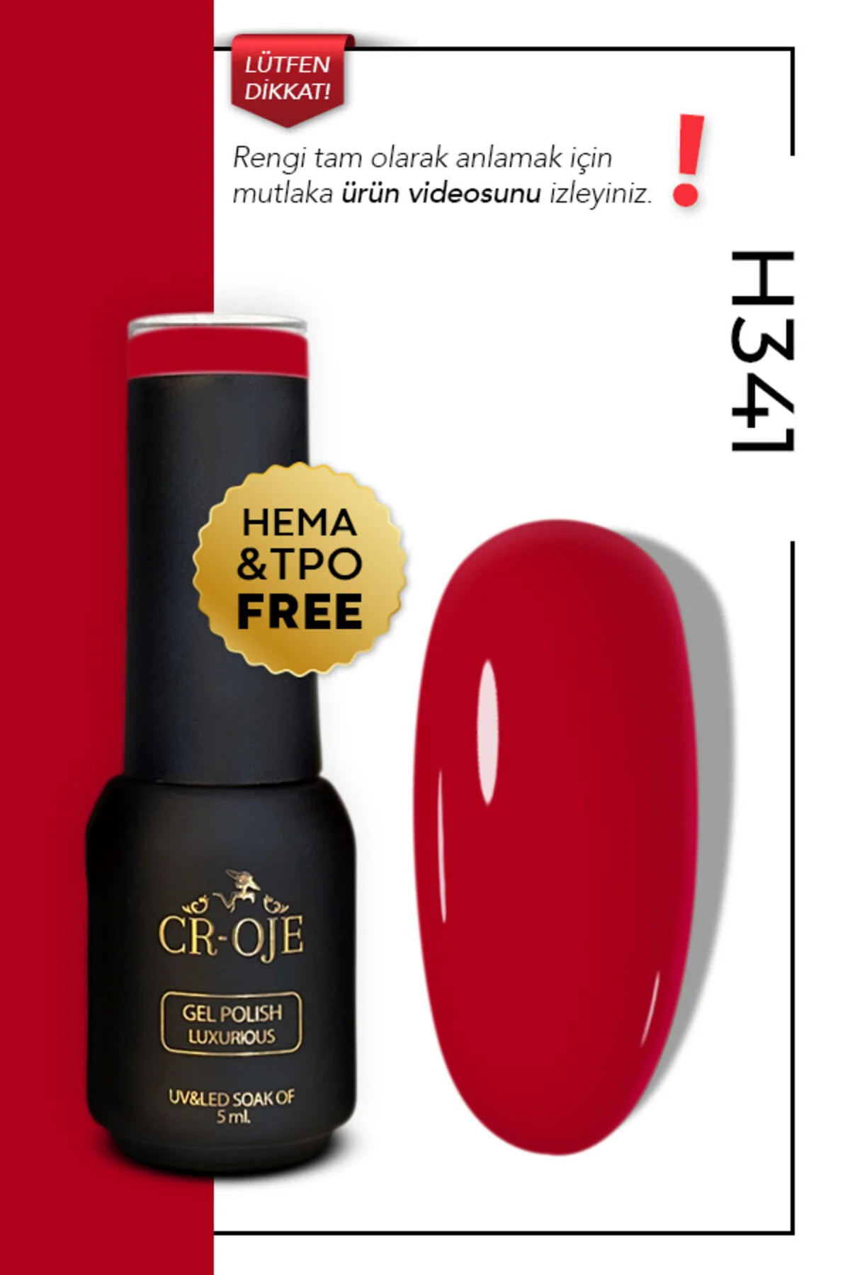 لاک ژل ماندگار 5 میلی‌لیتری رنگ چندرنگ مدل H341 CROJE KALICI OJE