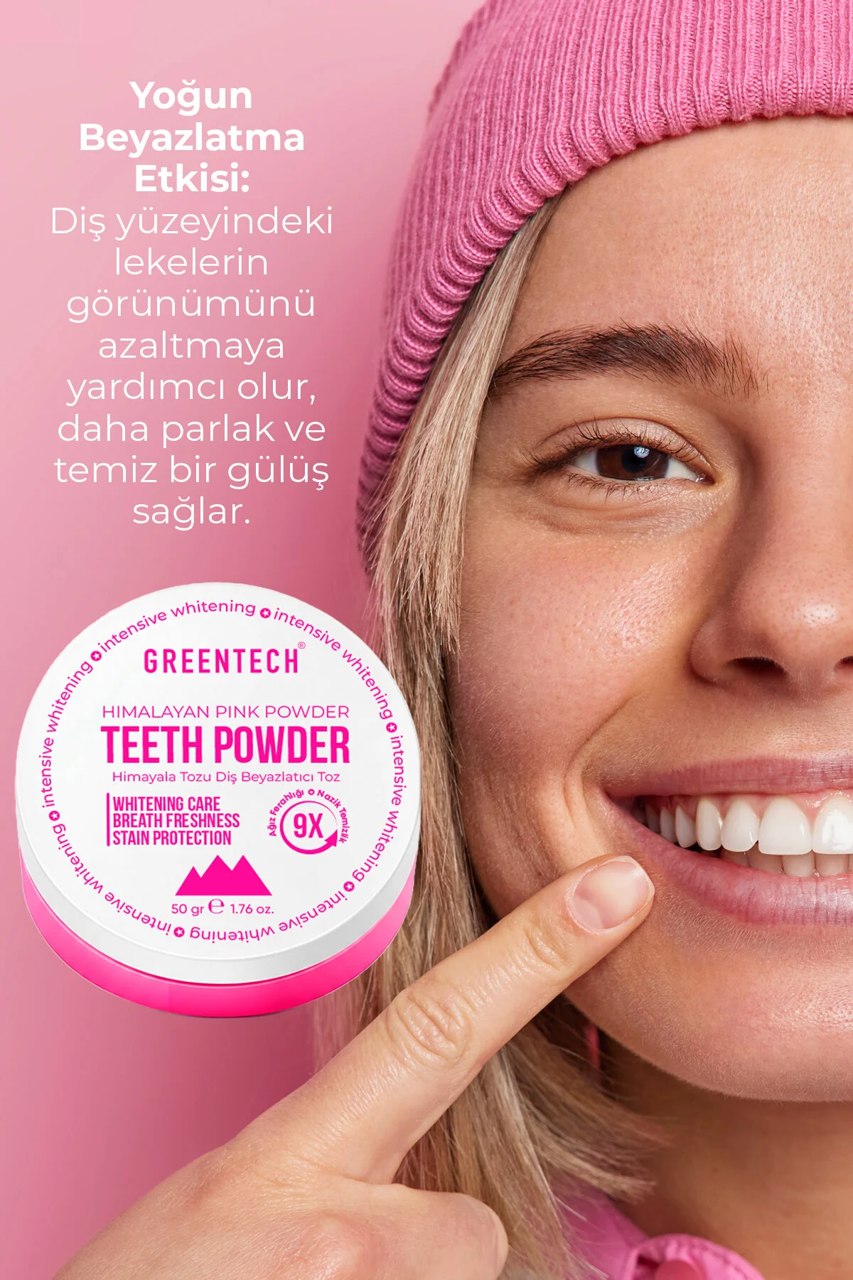 محصولات سفیدکننده دندان پودر تمیز کننده کربن فعال 50 گرم Greentech