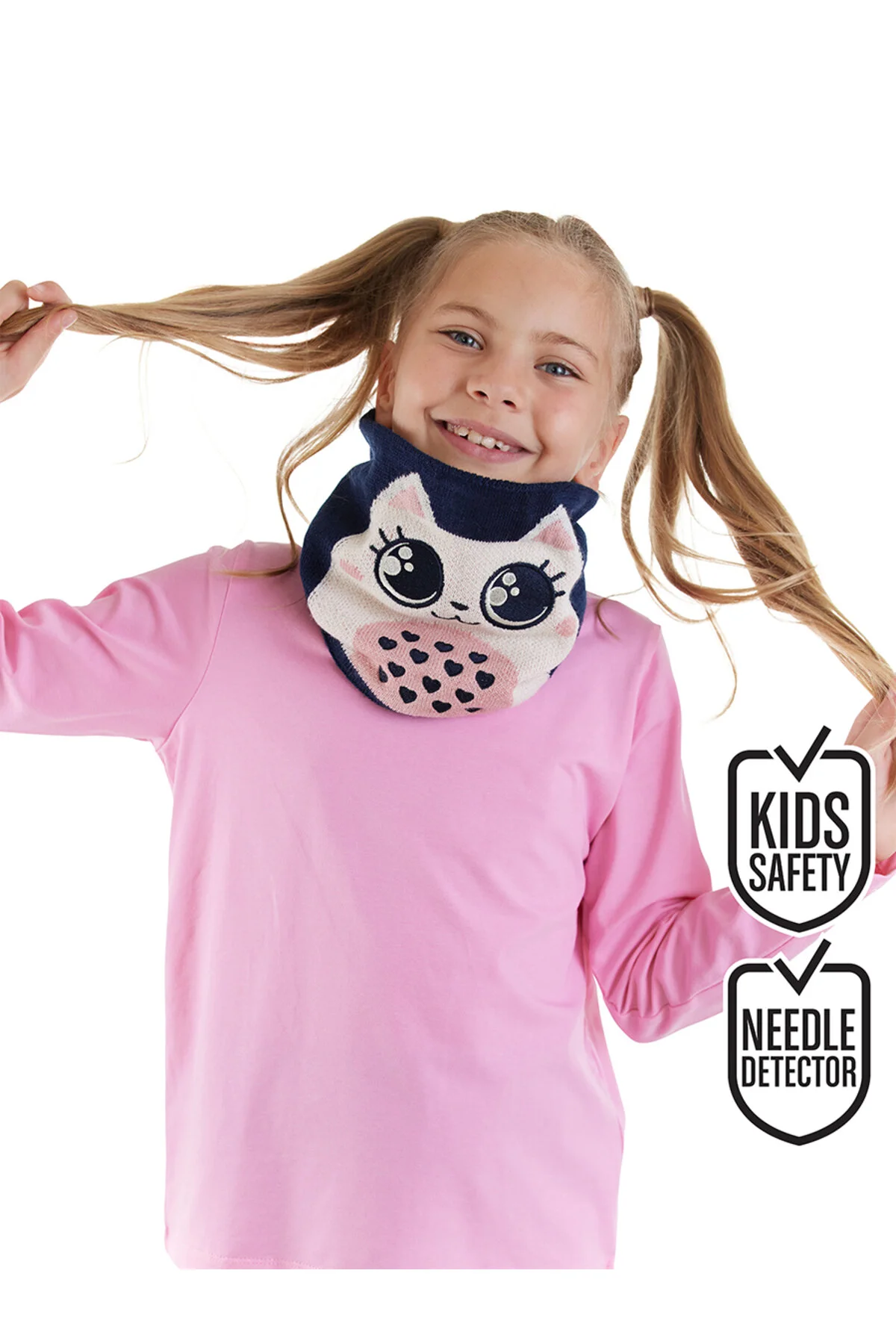 گرم کن گردن دخترانه و بچگانه یقه لباس بافتنی دختر کیتچیک Denokids