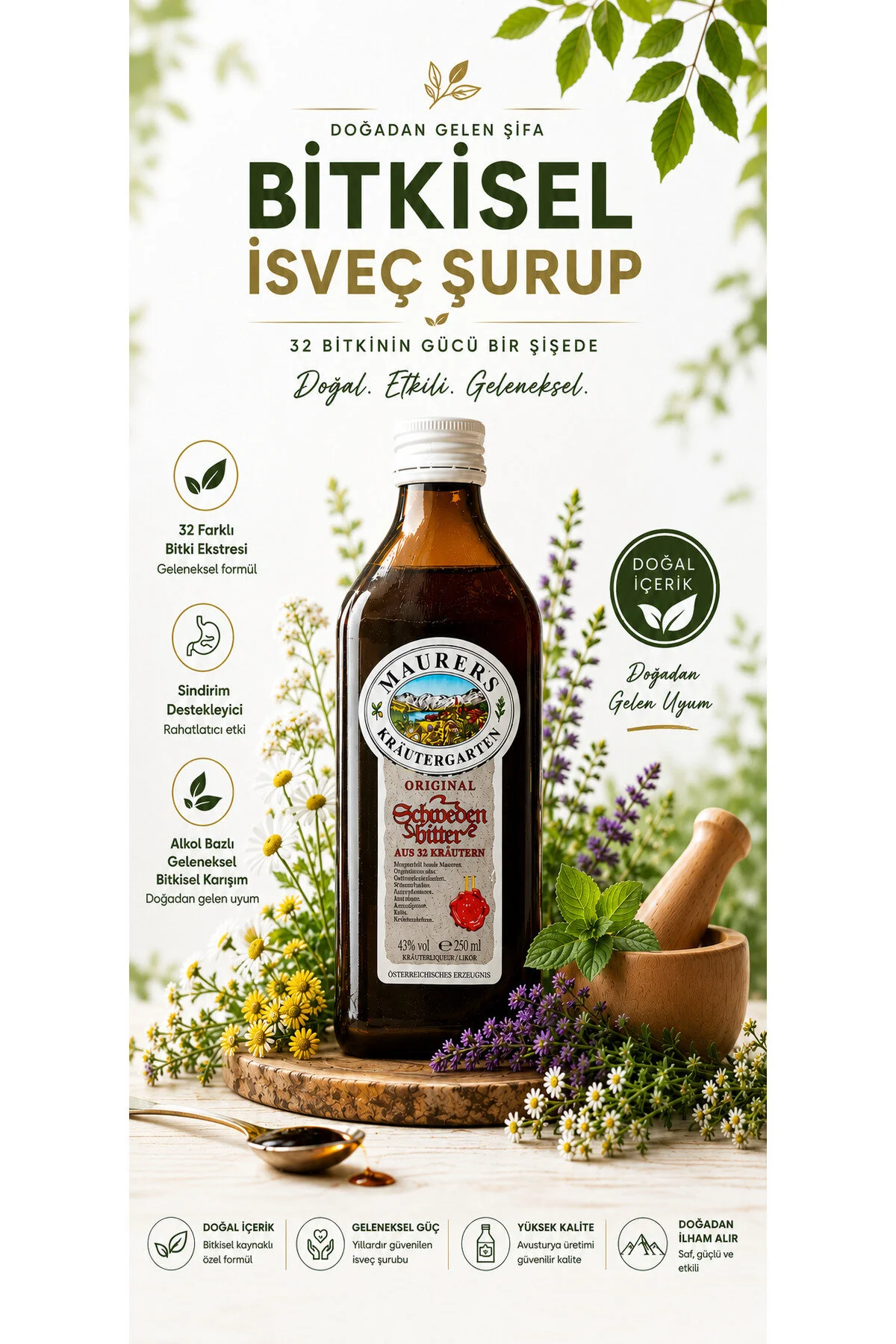 دهان شویه شربت گیاهی سوئدی 250 میل Maurers