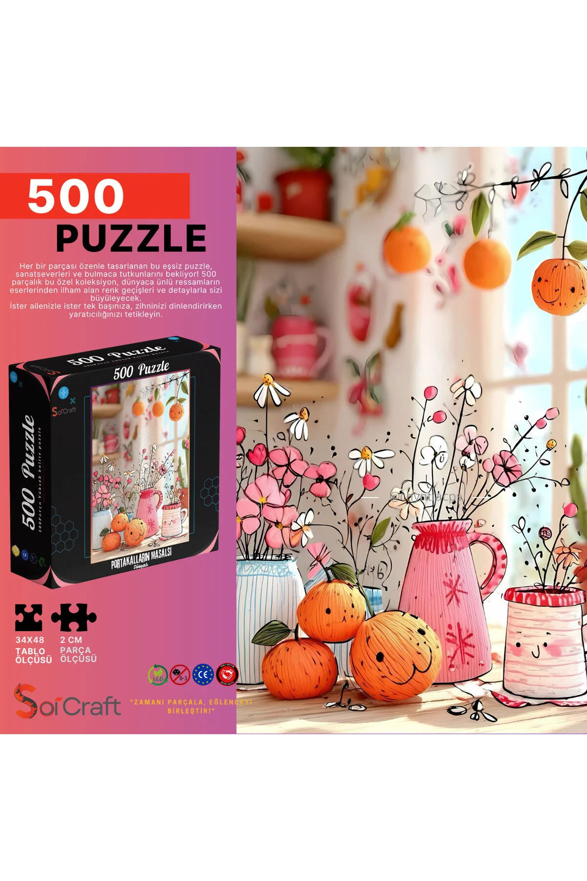 پازل 500 تکه دنیای افسانه ای پرتقال ها Soi Craft