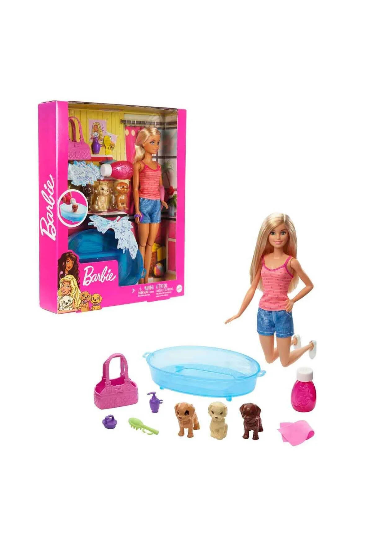 عروسک های اسباب بازی و لوازم جانبی ست با 3 توله سگ GDJ37 از ترکیه Barbie