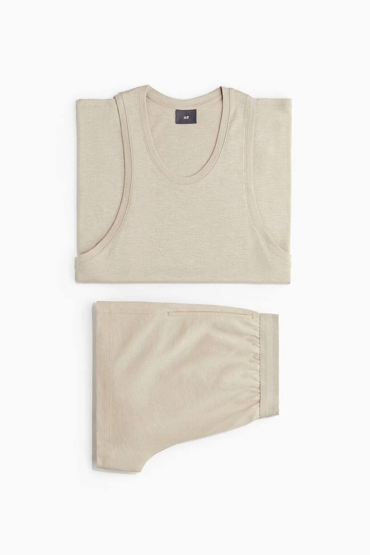ست پیژامه مردانه مجموعه لباس خواب بالا و شورت های بدون آستین H&M