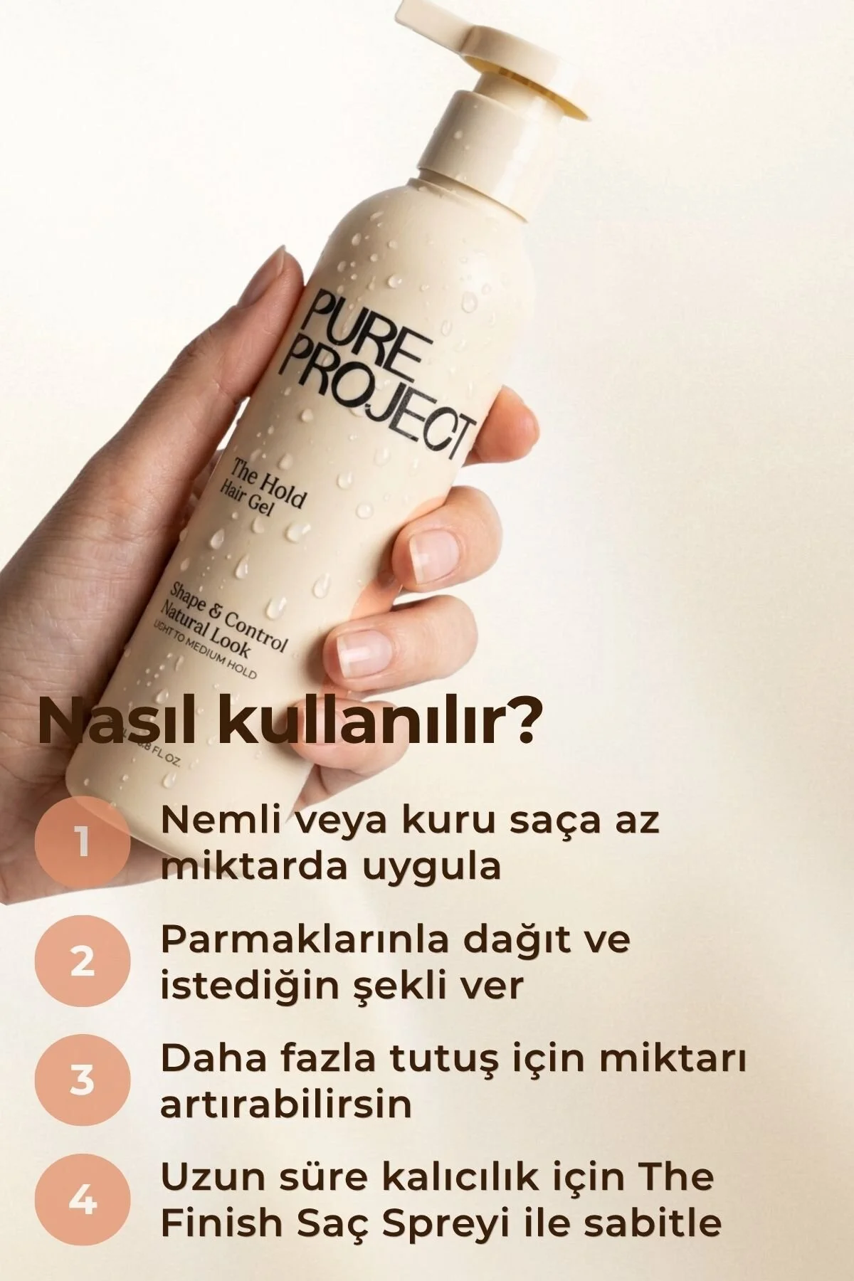 ژل موی 200 میلی لیتری با خاصیت انعطاف پذیری و فرم دهی مجدد Pure Project
