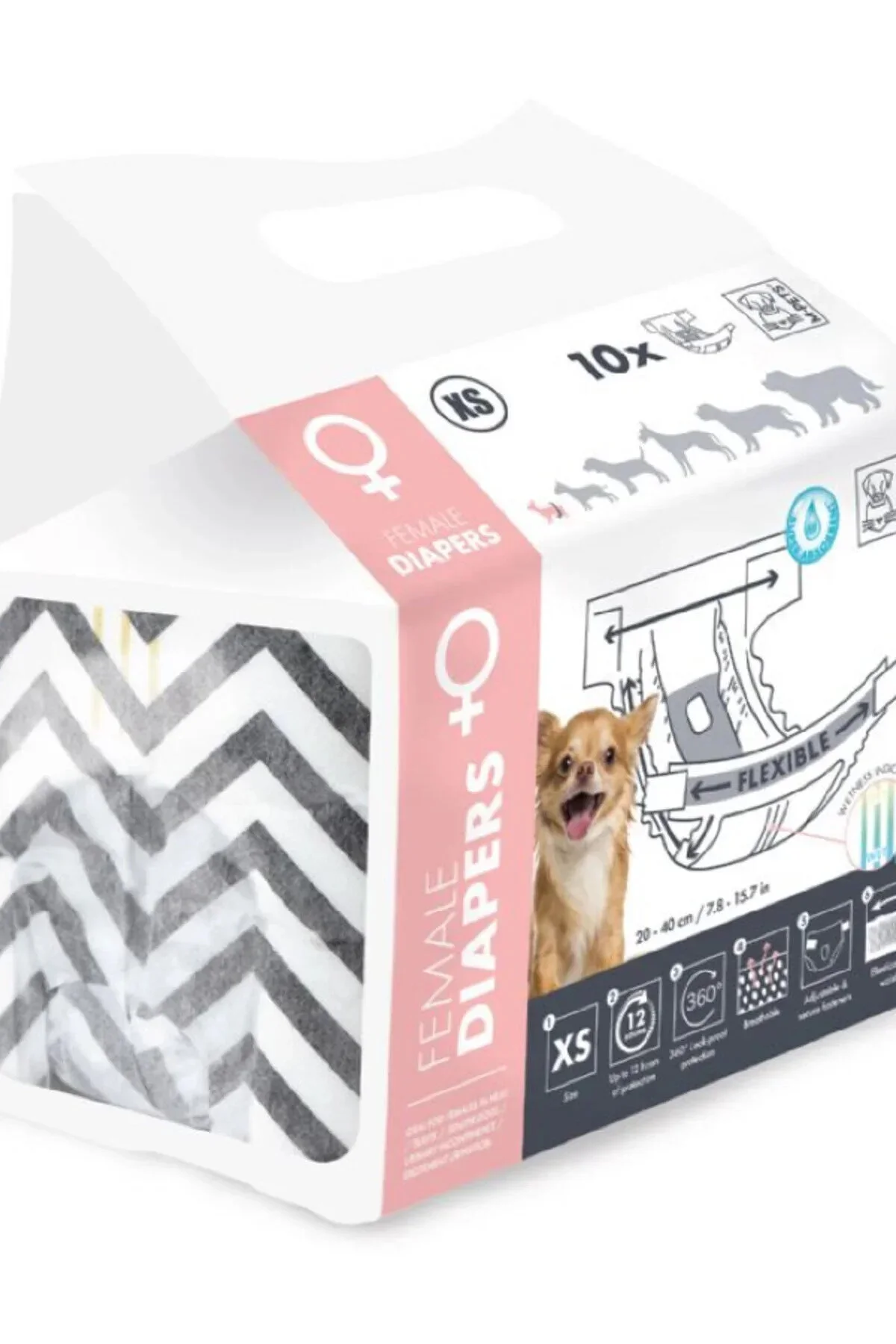 لباس سگ شورت پوشک برای های ماده XS 10 عدد اورجینال M-PETS