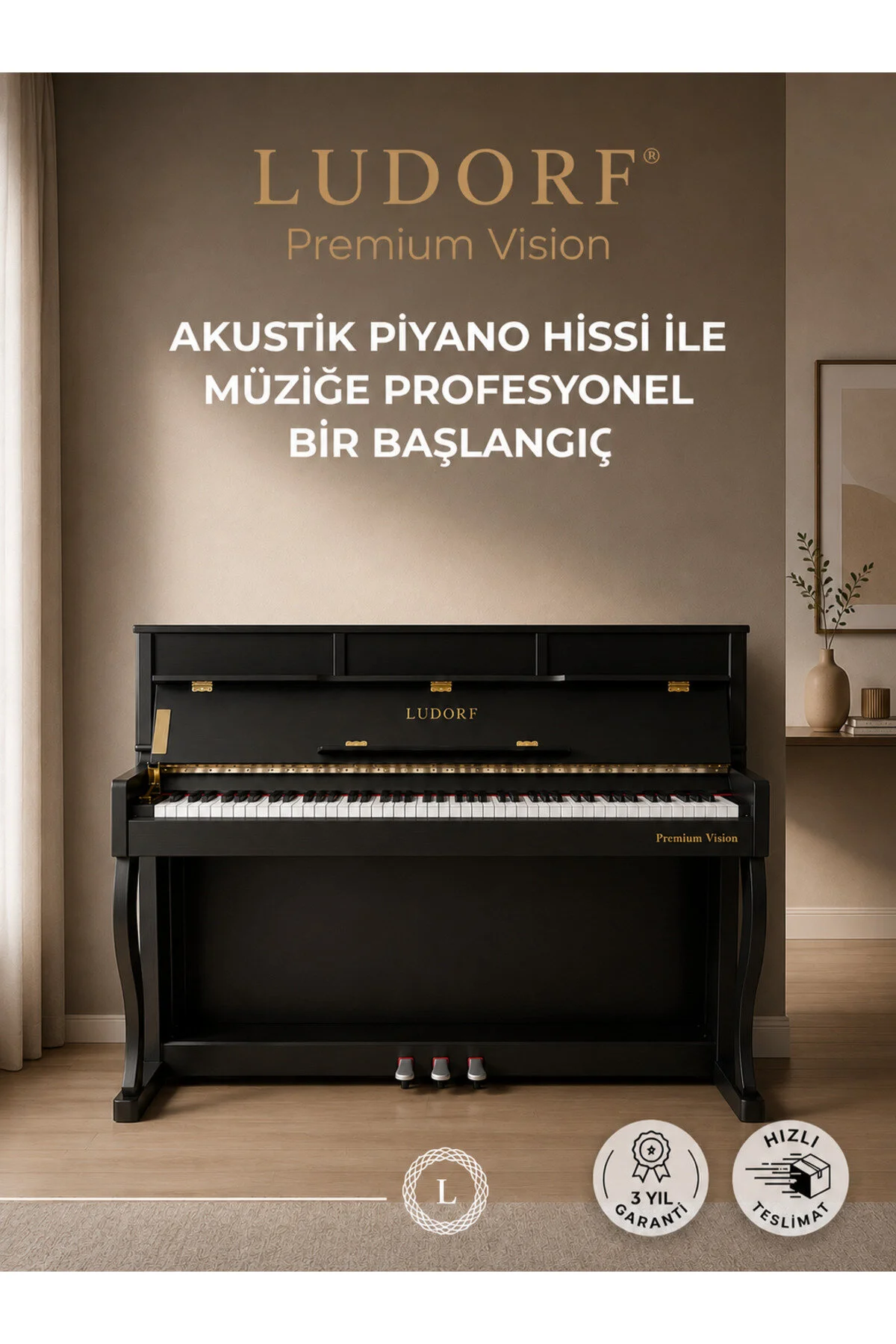 پیانو PREMIUM VISION PIANO HIGH CONSOLE 88 KEY HAMMER ACTION Ludorf