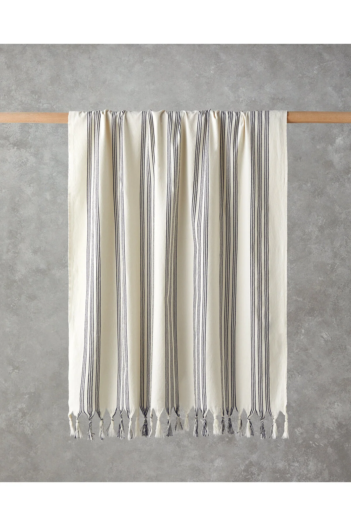 پَشتِمال حوله سنتی پنبه BOHEM LINE PESMAL 90X150 سانتی متر نور BEIGE KOYU NAVY BLUE English Home