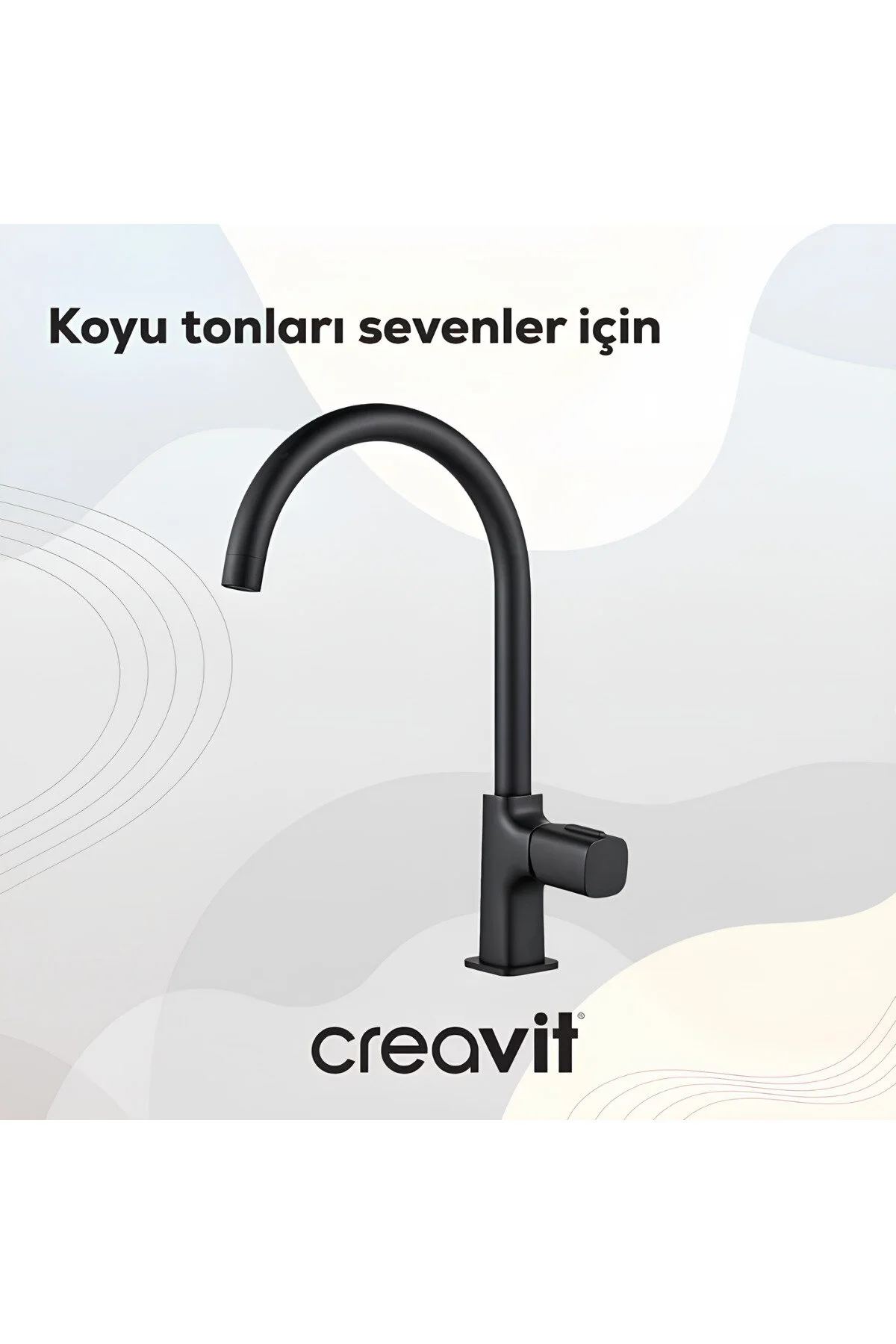 شیرآلات شستشو شیر آشپزخانه آلفا مشکی مات Creavit