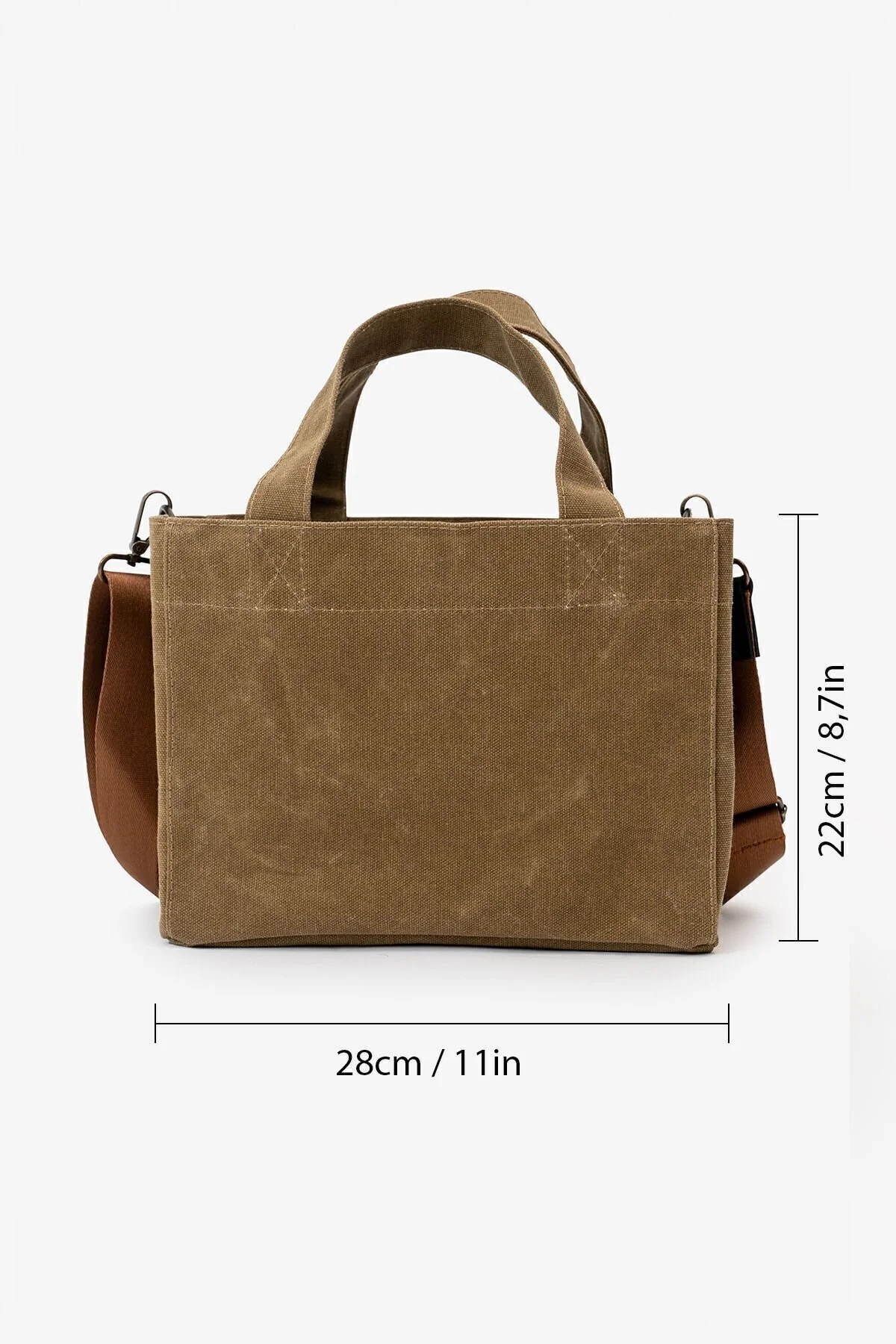 کیف شانه ای استفاده روزانه از دستی و با بند برزنتی پارچه سخت Goo Leather Goods