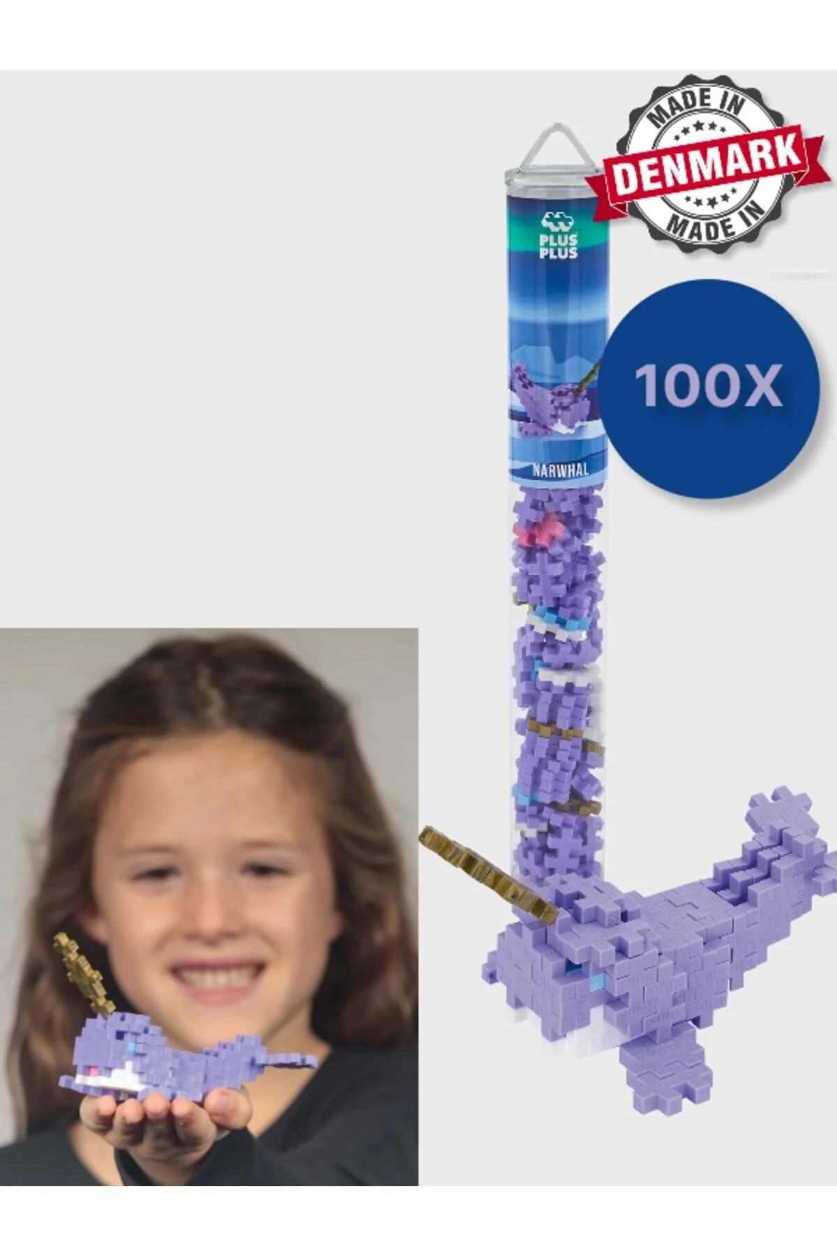 لگو و اسباب بازی های ساخت محور PLUS MINECRAFT THEMED NARWHALE NARWHAL BUILDING TOY IN CYLINDER BOX 100 PIECES 4239 TOYFEST