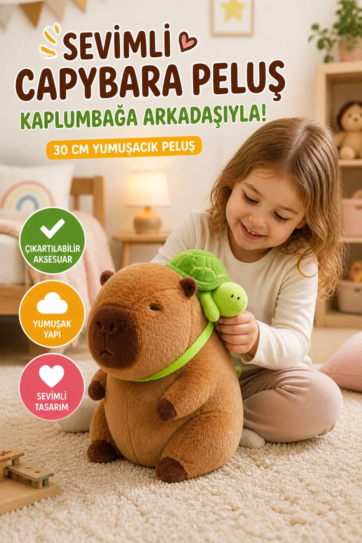 اسباب بازی های پشمی کوله پشتی 25 سانتی متری قهوه ای تیره مخمل دار CAPYBARA – طلسم ناز پرکننده نرم TOYFEST
