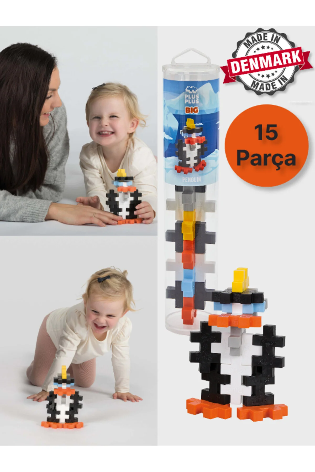 لگو و اسباب بازی های ساخت محور PLUS BIG PENGUIN IN MINECRAFT THEMED CYLINDER BOX BUILDING TOY 15 PIECES 3410 TOYFEST