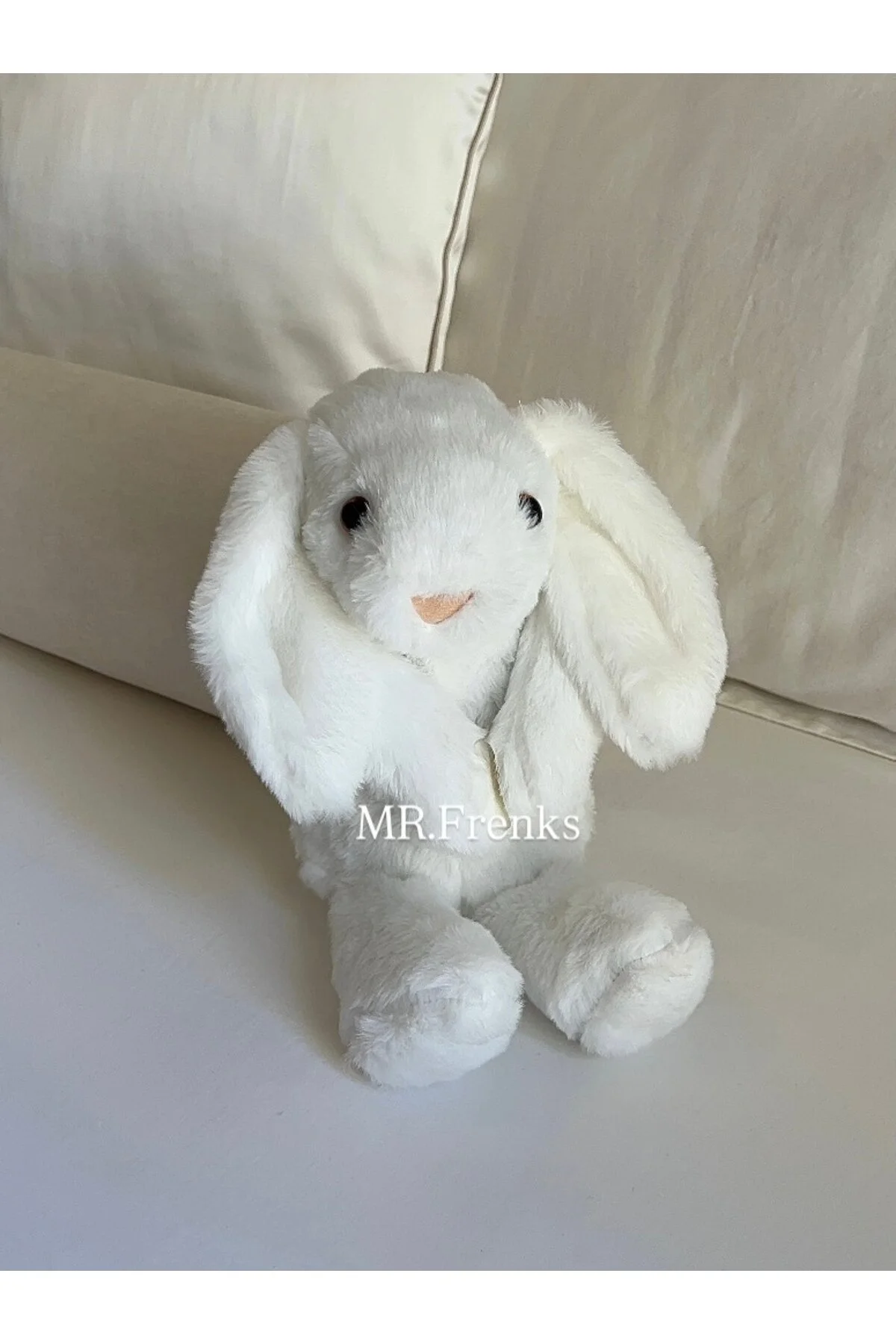 اسباب بازی های پشمی بالش مخمل دار بچه خرگوش ناز SLEEP&PLAYMATE سفید 45 سانتی متری MR.Frenks