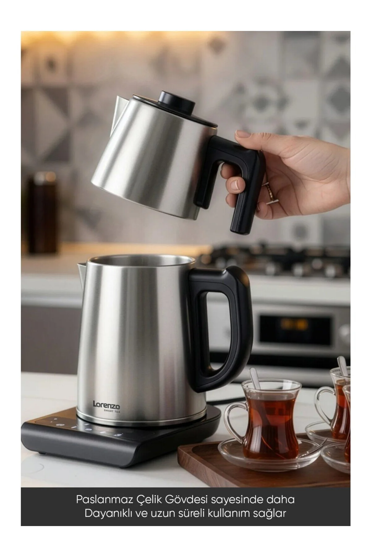 چای ساز SMART TEA 5 IN 1 TALKING MACHINE INOX Lorenzo