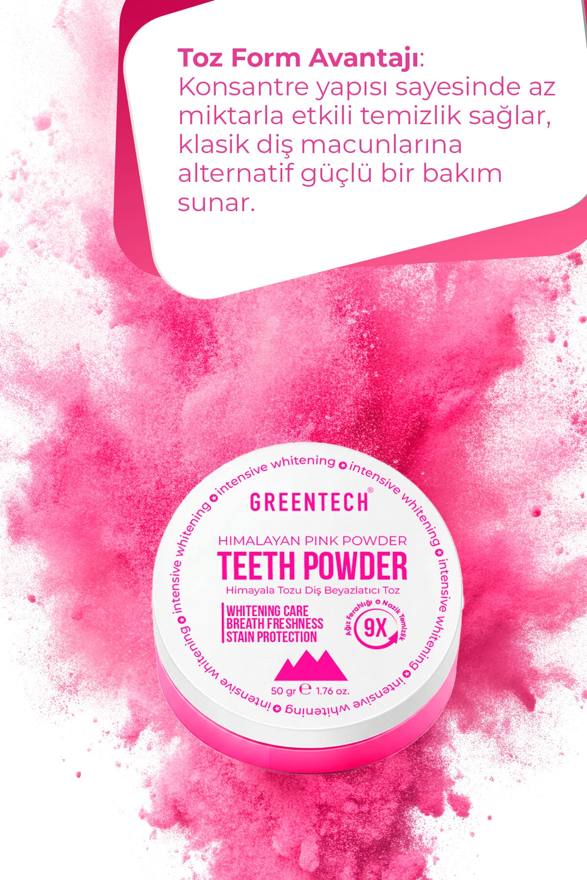 محصولات سفیدکننده دندان پودر تمیز کننده کربن فعال 50 گرم Greentech