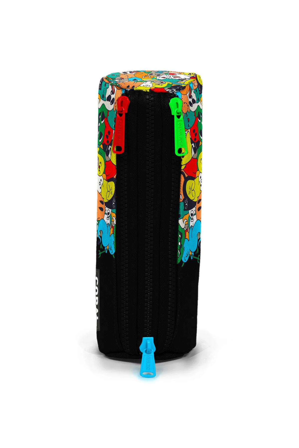 جامدادی کیف مدادی سه محفظه کارتونی مشکی 22090 Coral High
