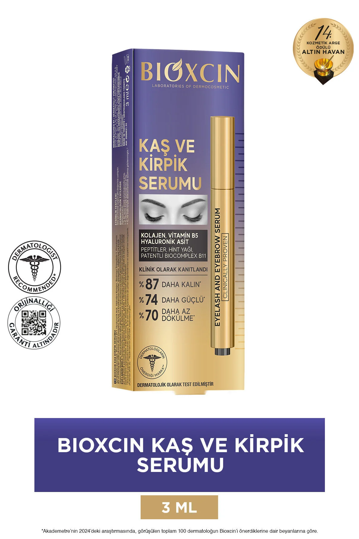 سرم ابرو و مژه کلاژن هیالورونیک اسید کرچک پپتید کراتین B5 B11 Bioxcin